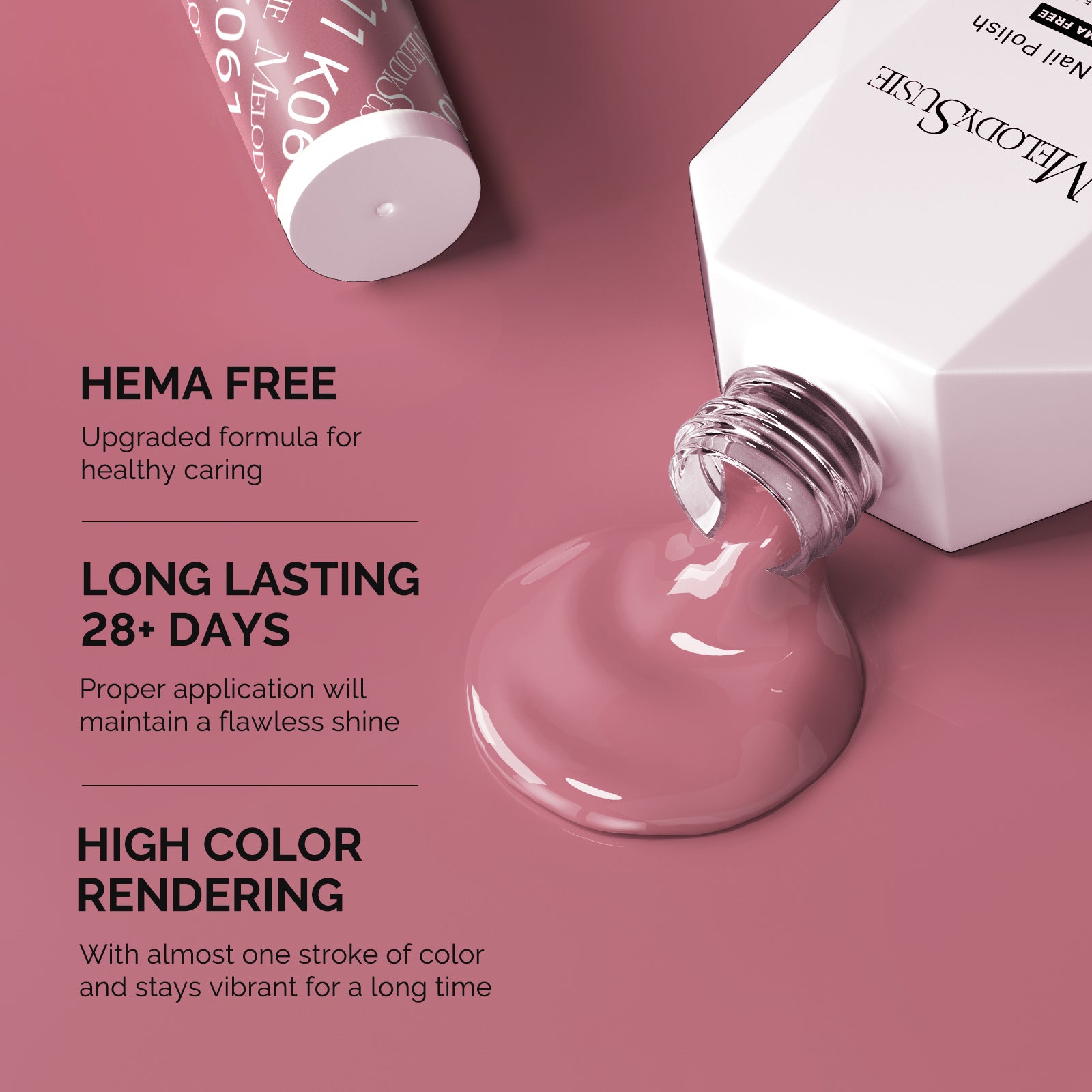 HEMA-Free Gel Nail Polish 0.5 fl oz/15ml - K0611 Thick Rosy Nude - 图片3