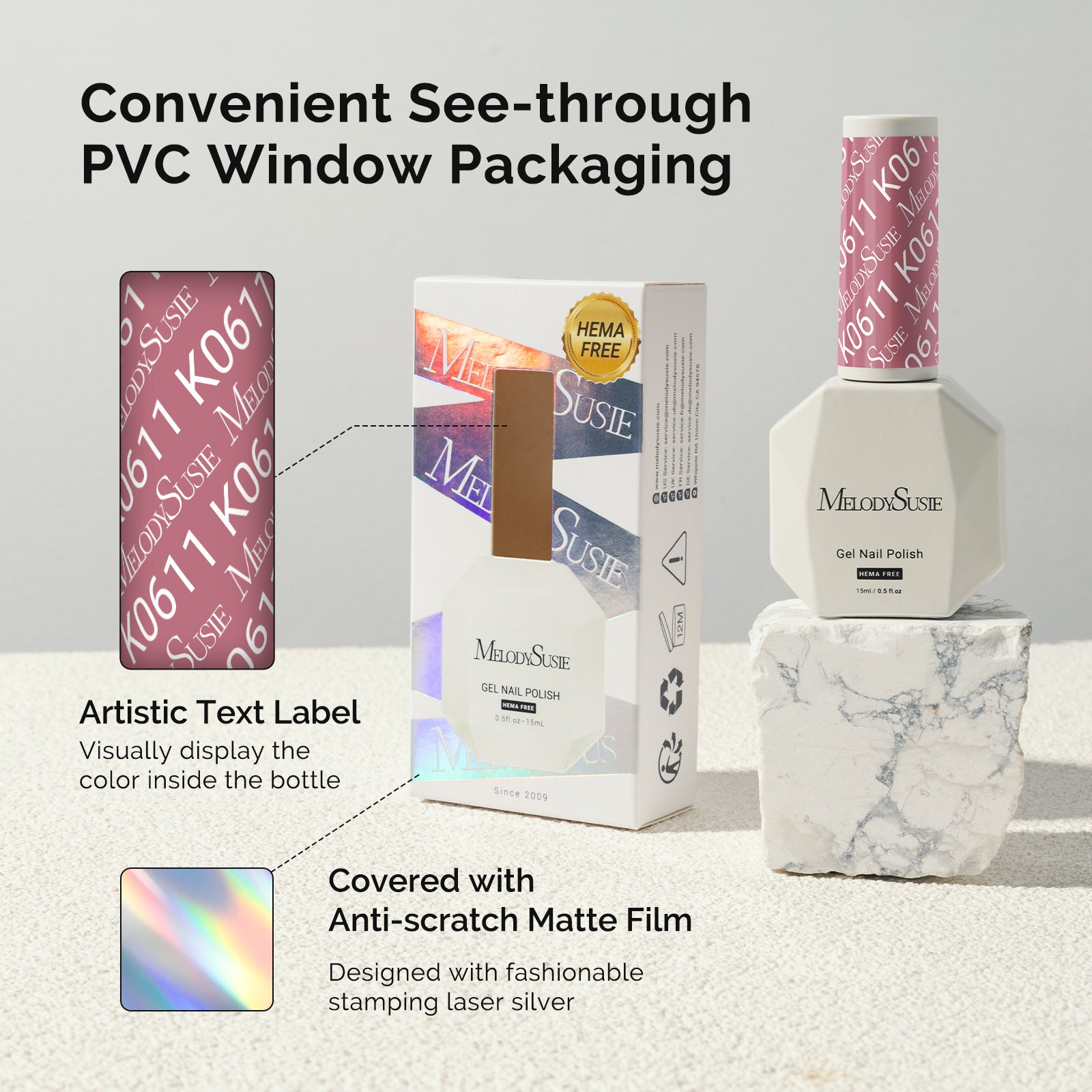 HEMA-Free Gel Nail Polish 0.5 fl oz/15ml - K0611 Thick Rosy Nude - 图片6