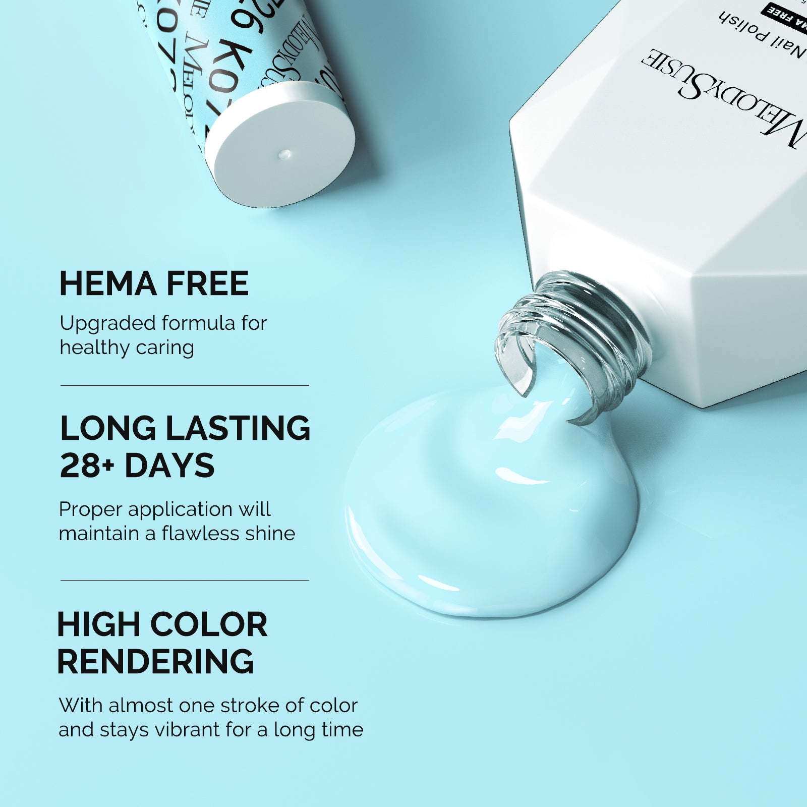 HEMA-Free Gel Nail Polish 0.5 fl oz/15ml - K0726 Thick Cyan Blue - 图片3