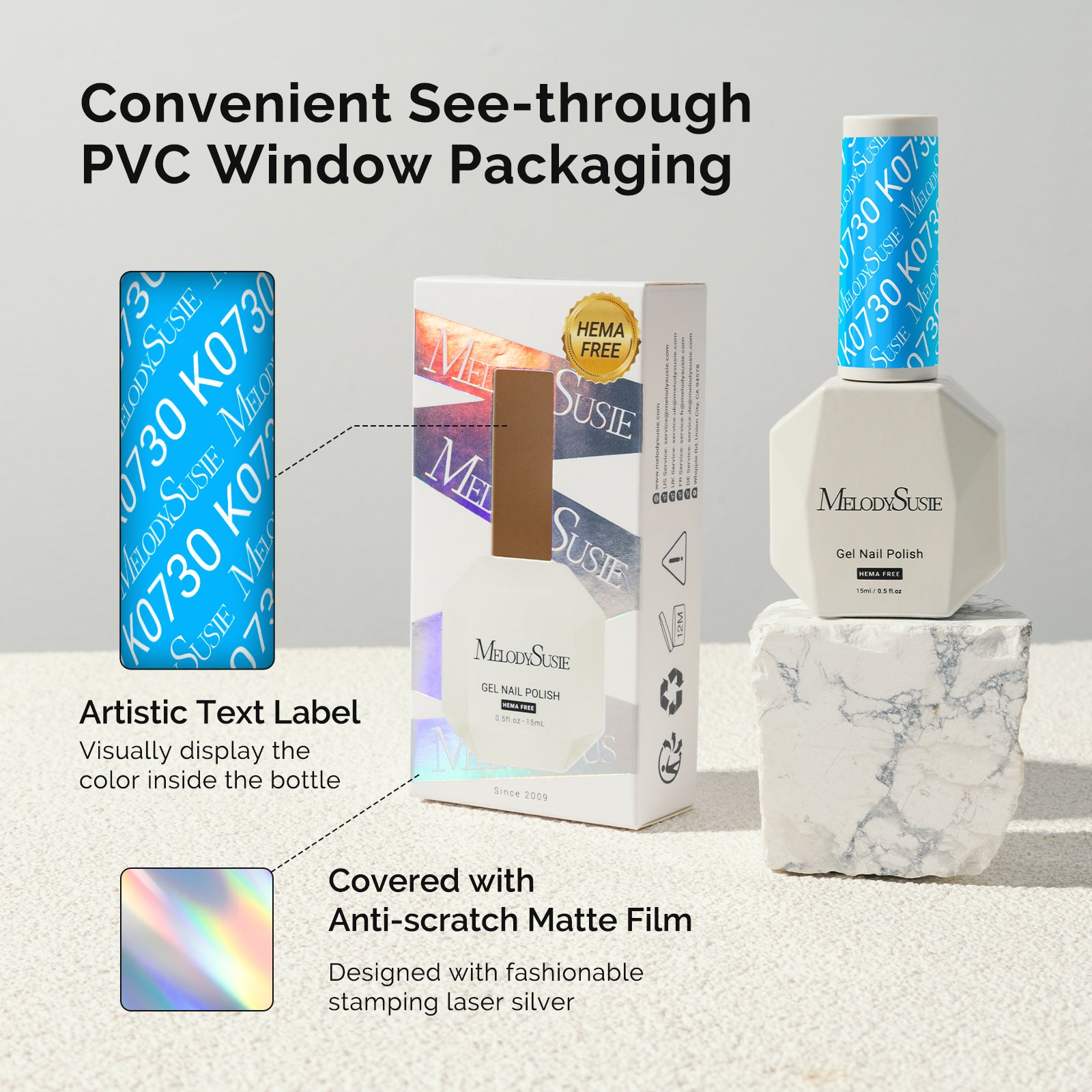 HEMA-Free Gel Nail Polish 0.5 fl oz/15ml - K0730 Thick Sky Blue - 图片6