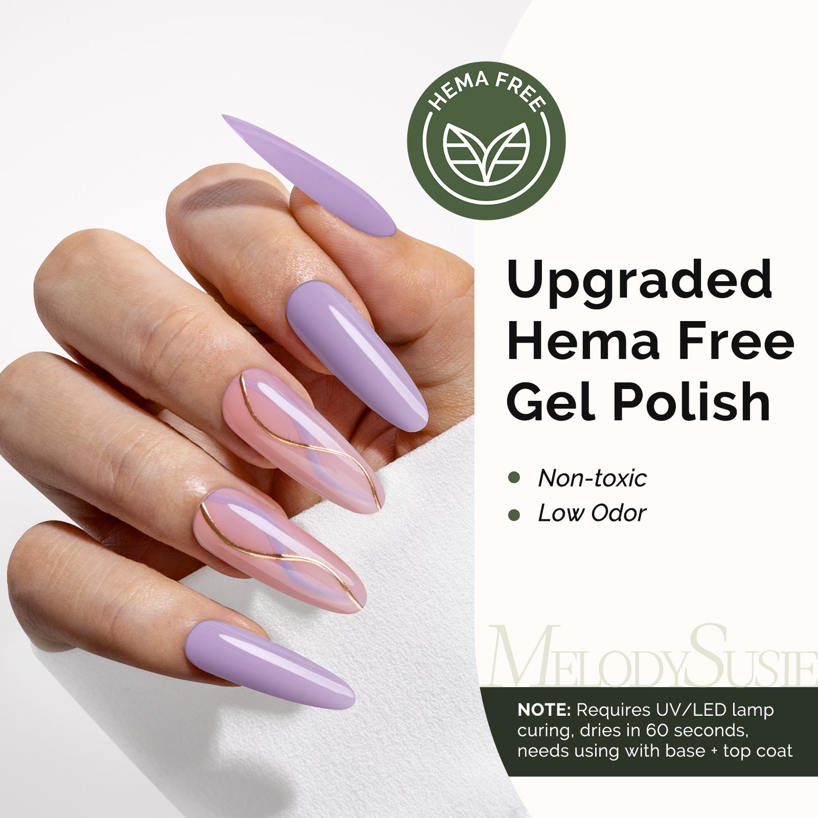 HEMA-Free Gel Nail Polish 0.5 fl oz/15ml - K0786 Thick Lavender Purple - 图片2