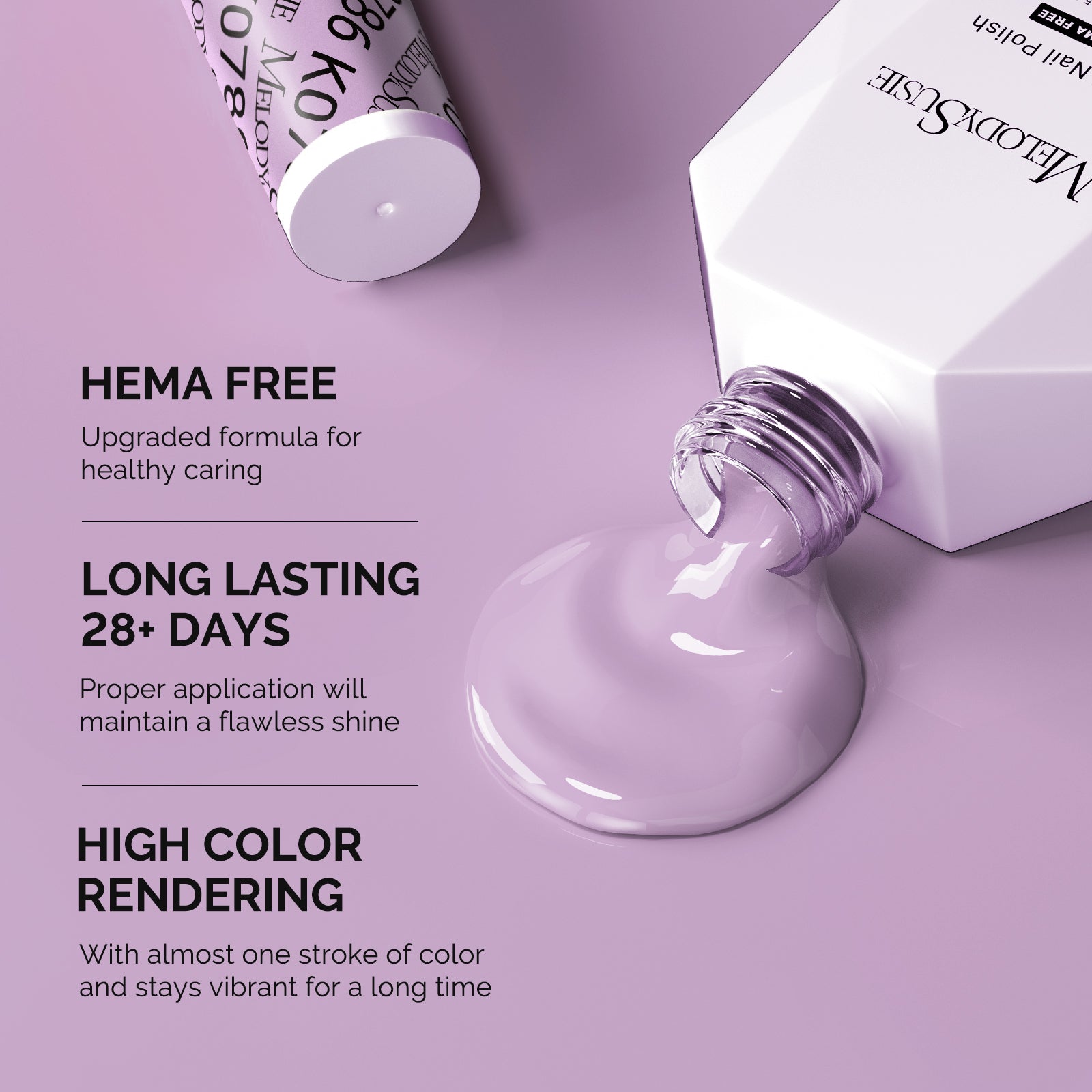 HEMA-Free Gel Nail Polish 0.5 fl oz/15ml - K0786 Thick Lavender Purple - 图片3