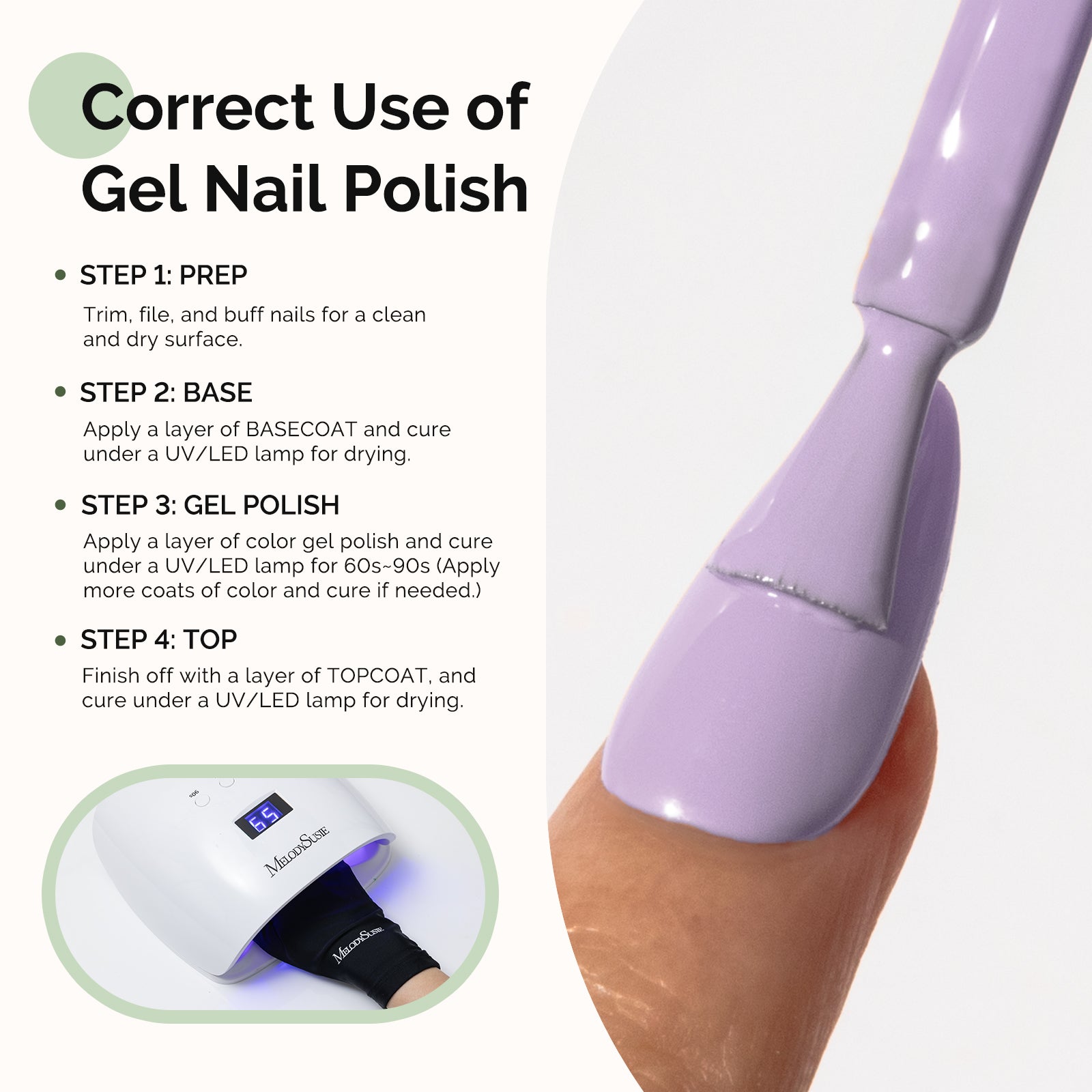 HEMA-Free Gel Nail Polish 0.5 fl oz/15ml - K0798 Thick Light Lavender Purple - 图片5