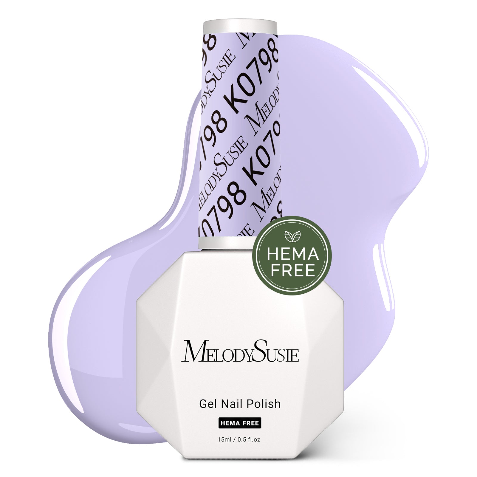 HEMA-Free Gel Nail Polish 0.5 fl oz/15ml - K0798 Thick Light Lavender Purple