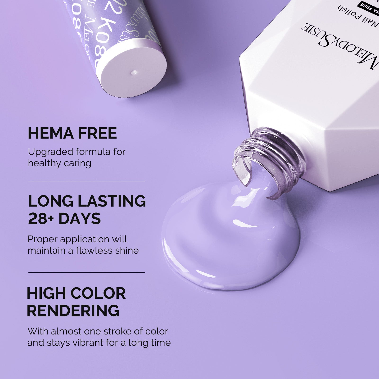 HEMA-Free Gel Nail Polish 0.5 fl oz/15ml - K0802 Thick Light Purple - 图片3