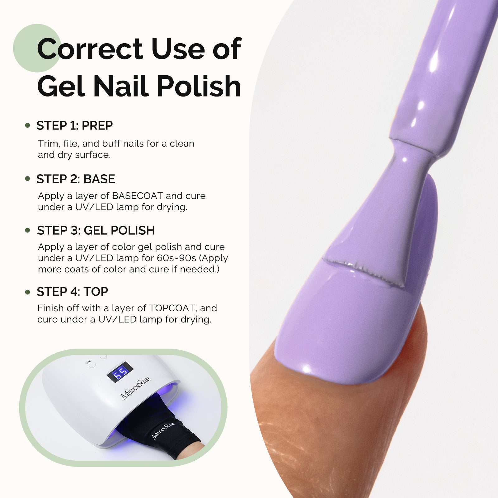 HEMA-Free Gel Nail Polish 0.5 fl oz/15ml - K0802 Thick Light Purple - 图片5