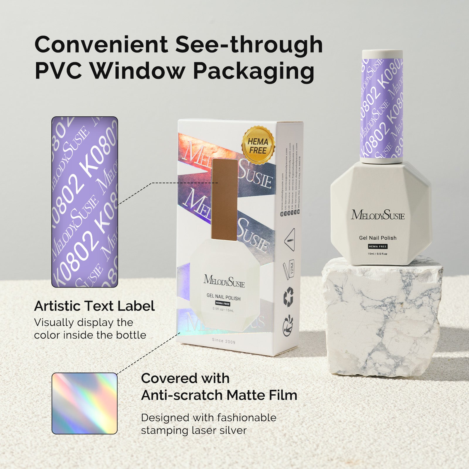 HEMA-Free Gel Nail Polish 0.5 fl oz/15ml - K0802 Thick Light Purple - 图片6