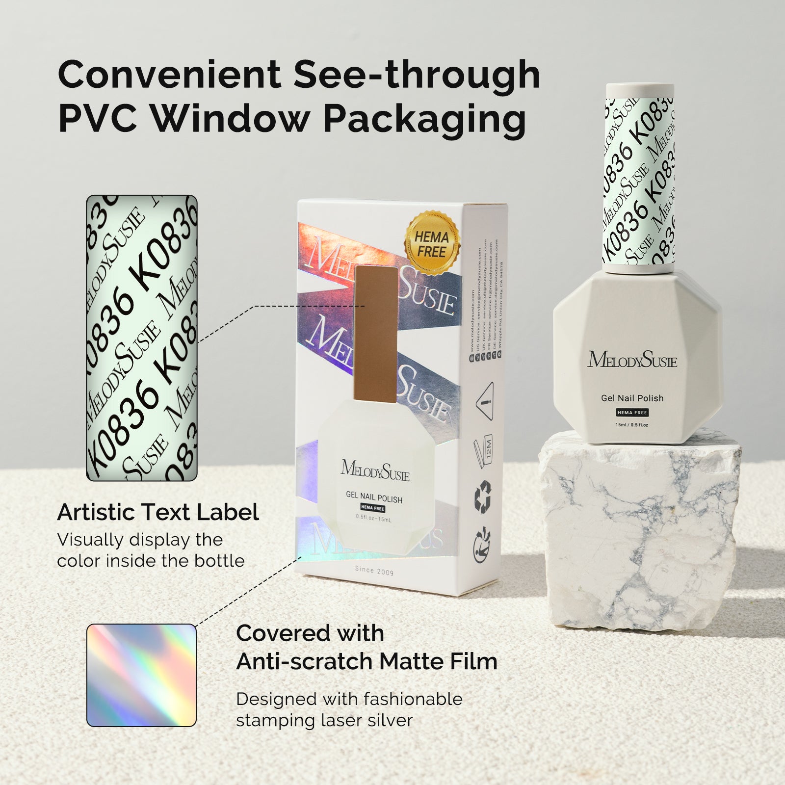 HEMA-Free Gel Nail Polish 0.5 fl oz/15ml - K0836 Thick Creamy Light Mint Green - 图片6