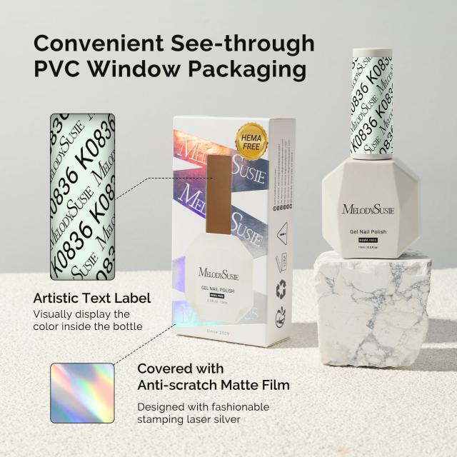 HEMA-Free Gel Nail Polish 0.5 fl oz/15ml - K0836 Thick Creamy Light Mint Green