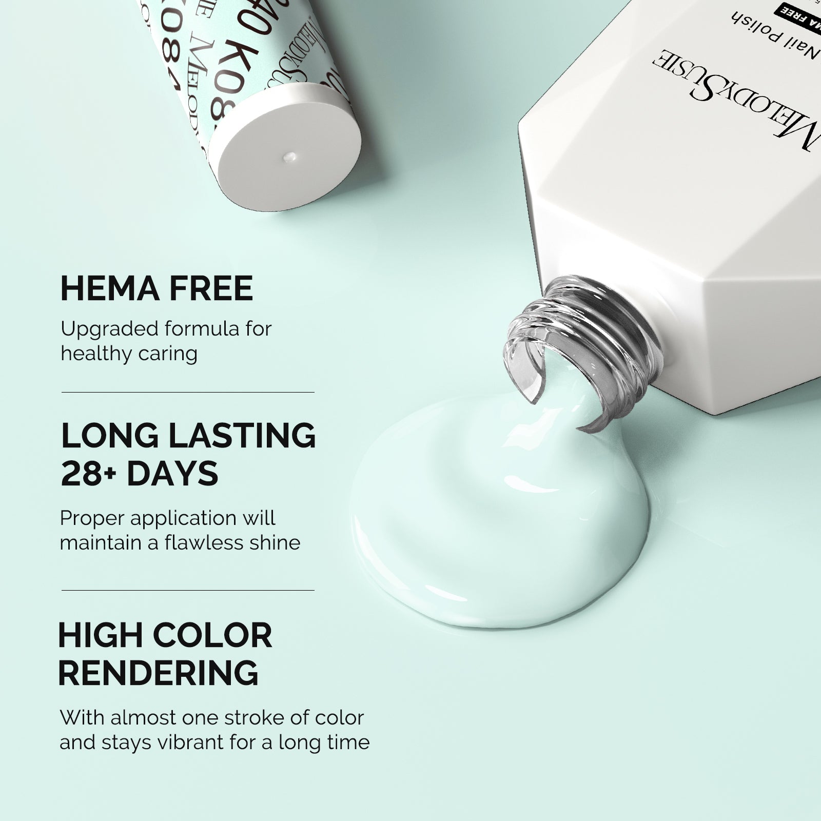 HEMA-Free Gel Nail Polish 0.5 fl oz/15ml - K0840 Thick Light Mint Green - 图片3