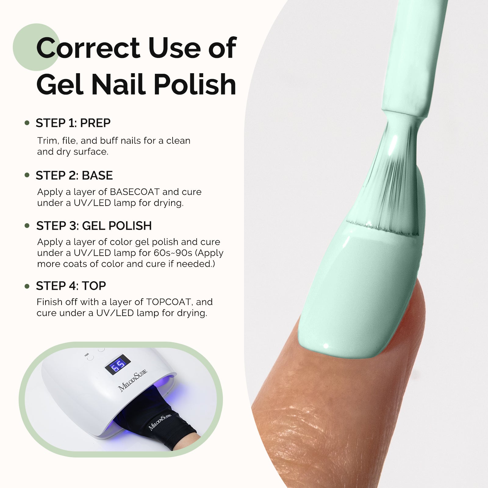 HEMA-Free Gel Nail Polish 0.5 fl oz/15ml - K0840 Thick Light Mint Green - 图片5