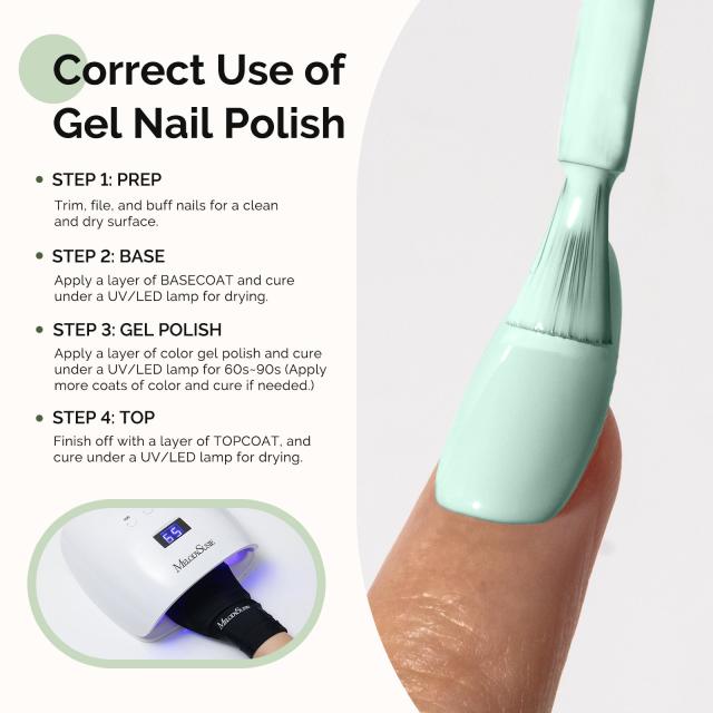 HEMA-Free Gel Nail Polish 0.5 fl oz/15ml - K0840 Thick Light Mint Green