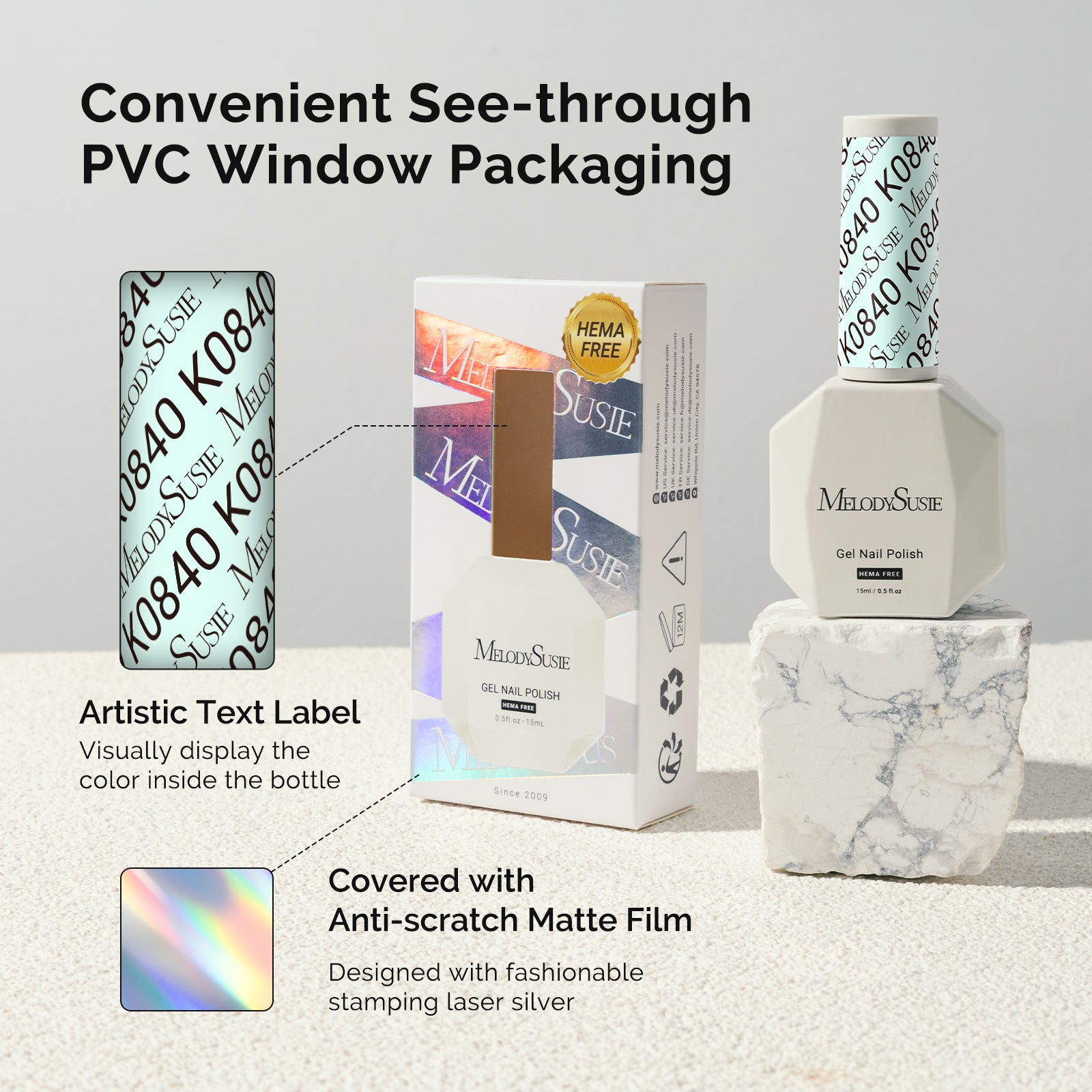 HEMA-Free Gel Nail Polish 0.5 fl oz/15ml - K0840 Thick Light Mint Green - 图片6