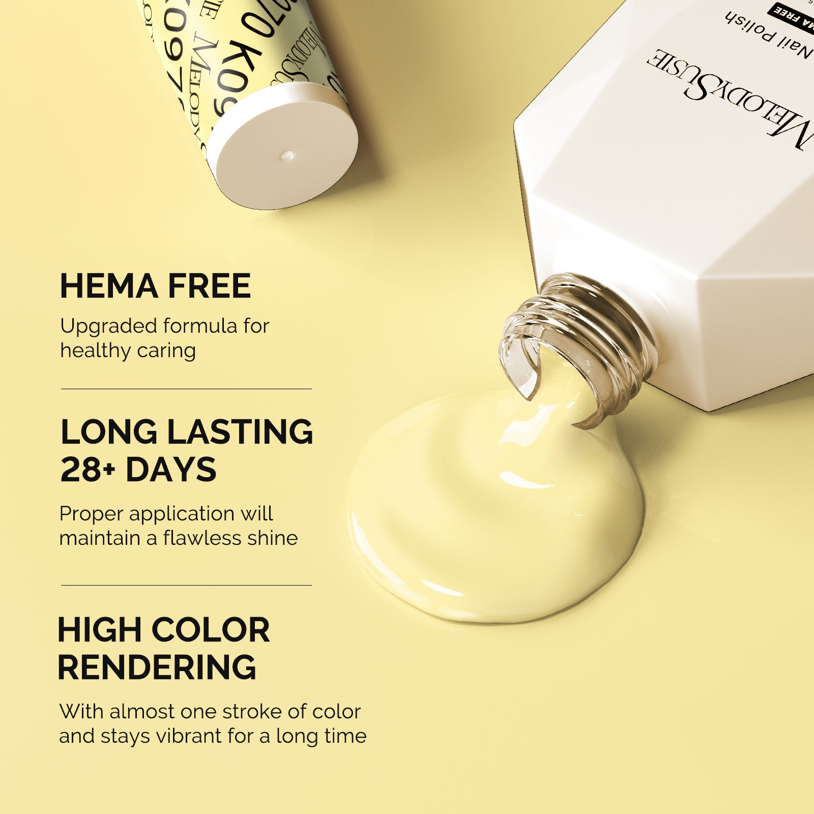 HEMA-Free Gel Nail Polish 0.5 fl oz/15ml - K0970 Thick Light Yellow - 图片3