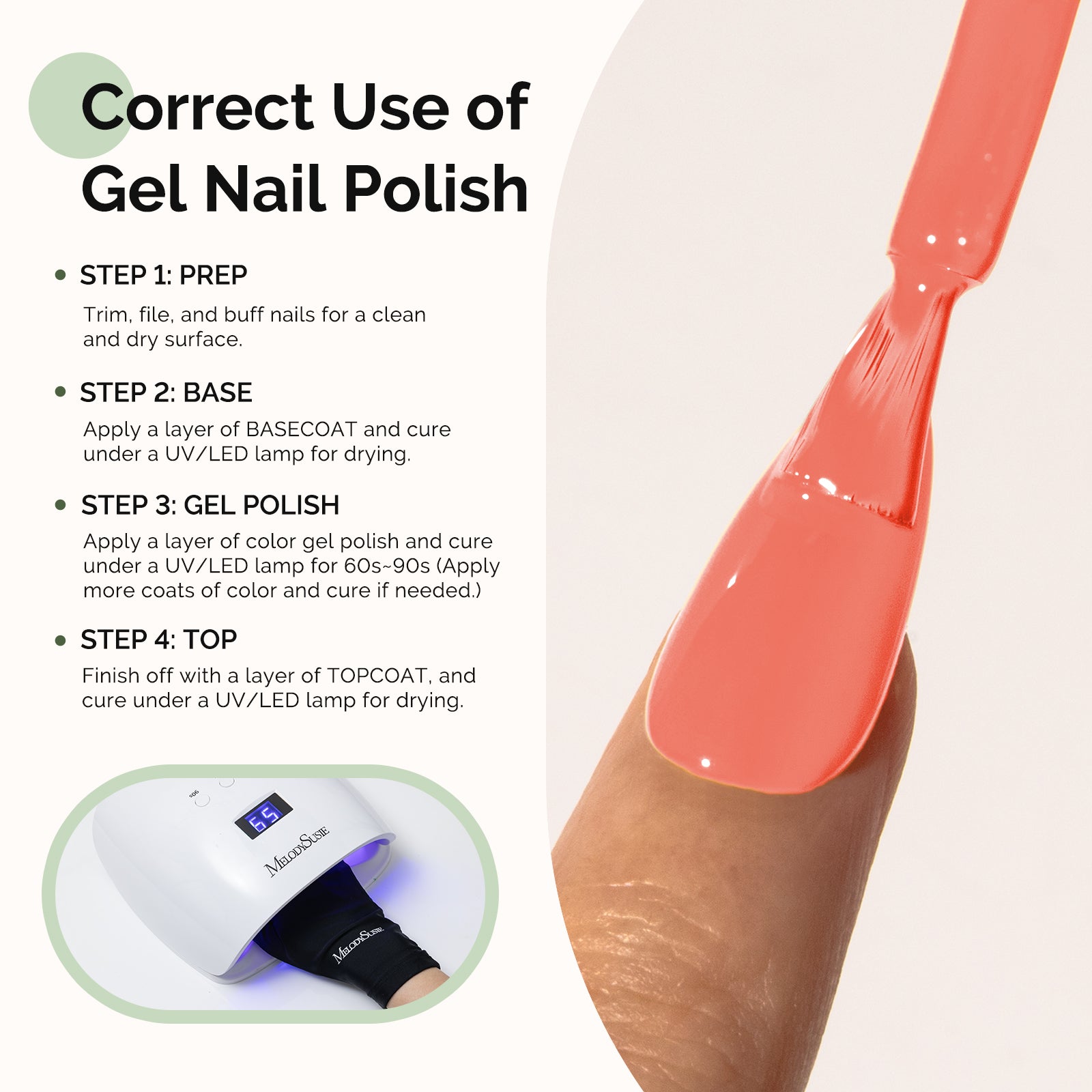 HEMA-Free Gel Nail Polish 0.5 fl oz/15ml - K1152 Thick Coral Orange - 图片5