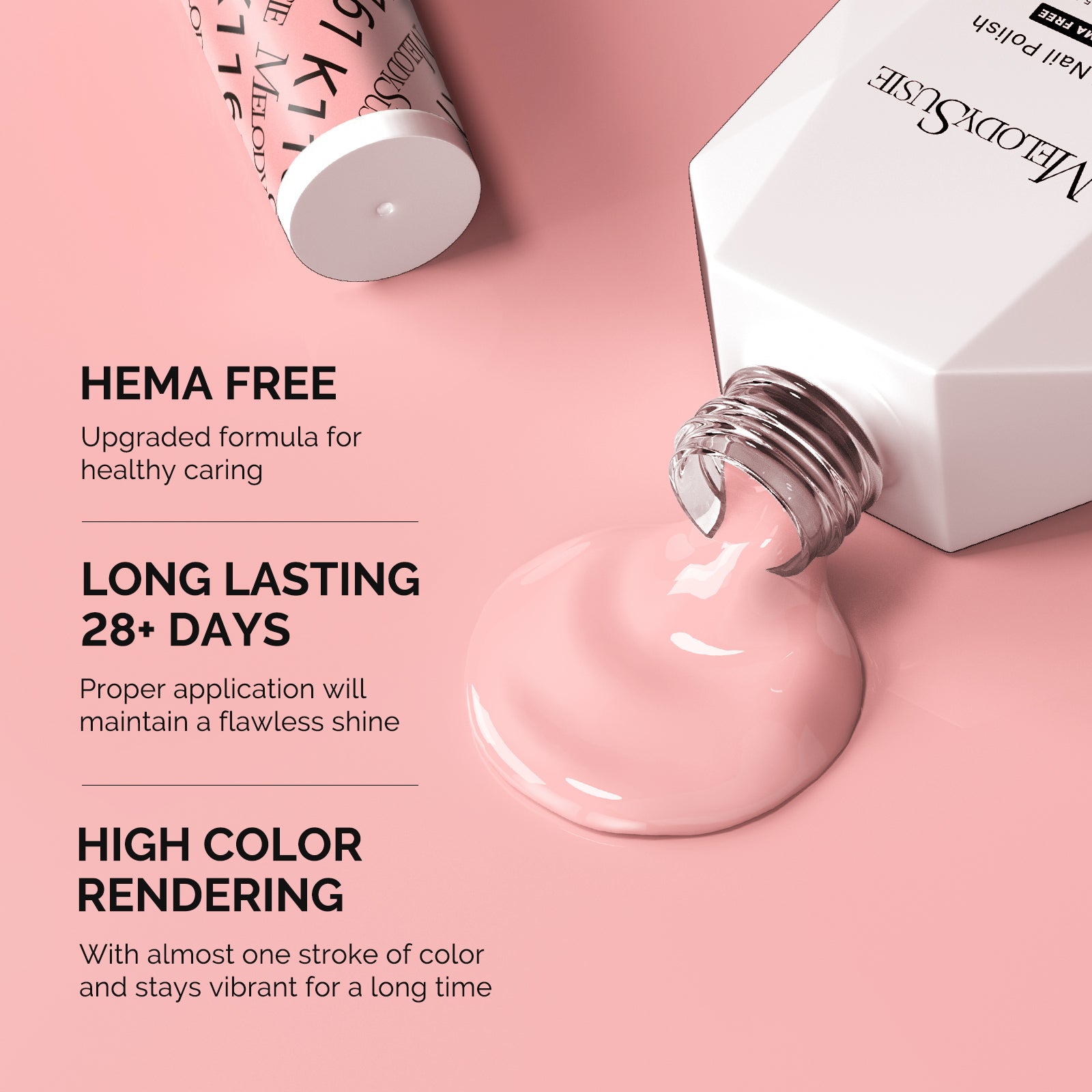 HEMA-Free Gel Nail Polish 0.5 fl oz/15ml - K1161 Thick Bright Nude Pink - 图片3