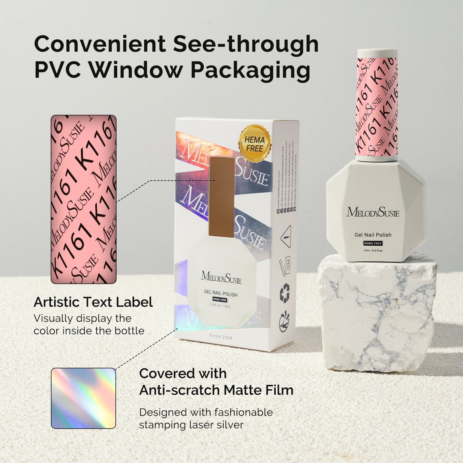 HEMA-Free Gel Nail Polish 0.5 fl oz/15ml - K1161 Thick Bright Nude Pink - 图片6