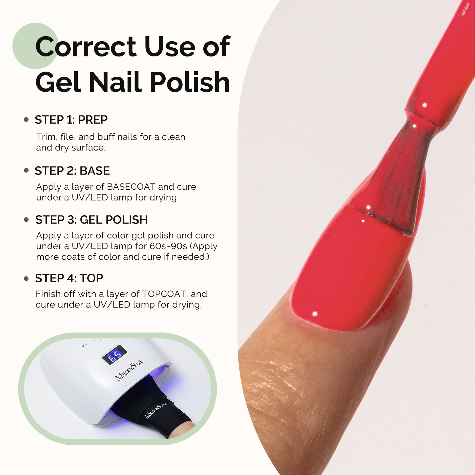 HEMA-Free Gel Nail Polish 0.5 fl oz/15ml - K1275 Thick Bright Coral Red - 图片5