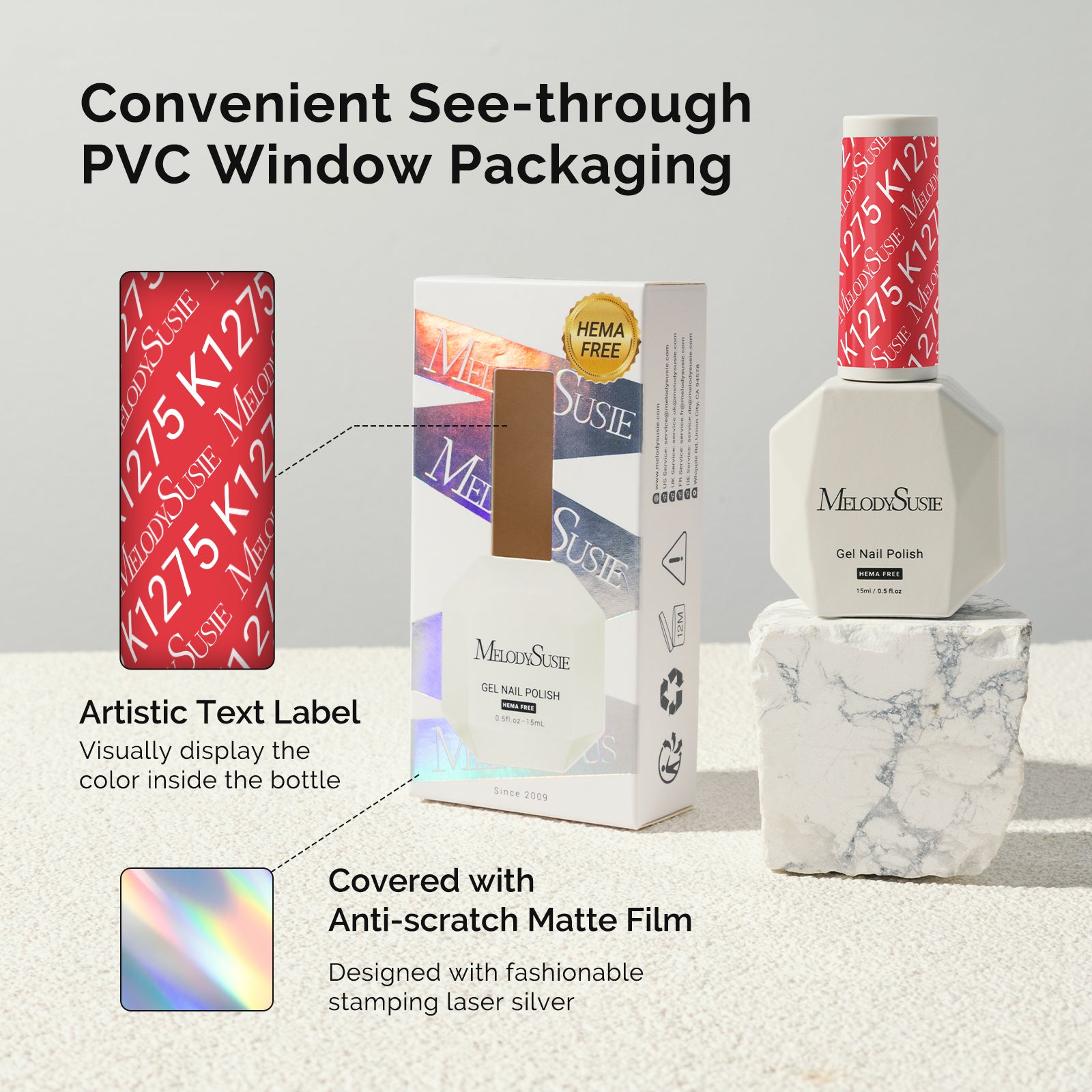 HEMA-Free Gel Nail Polish 0.5 fl oz/15ml - K1275 Thick Bright Coral Red - 图片6