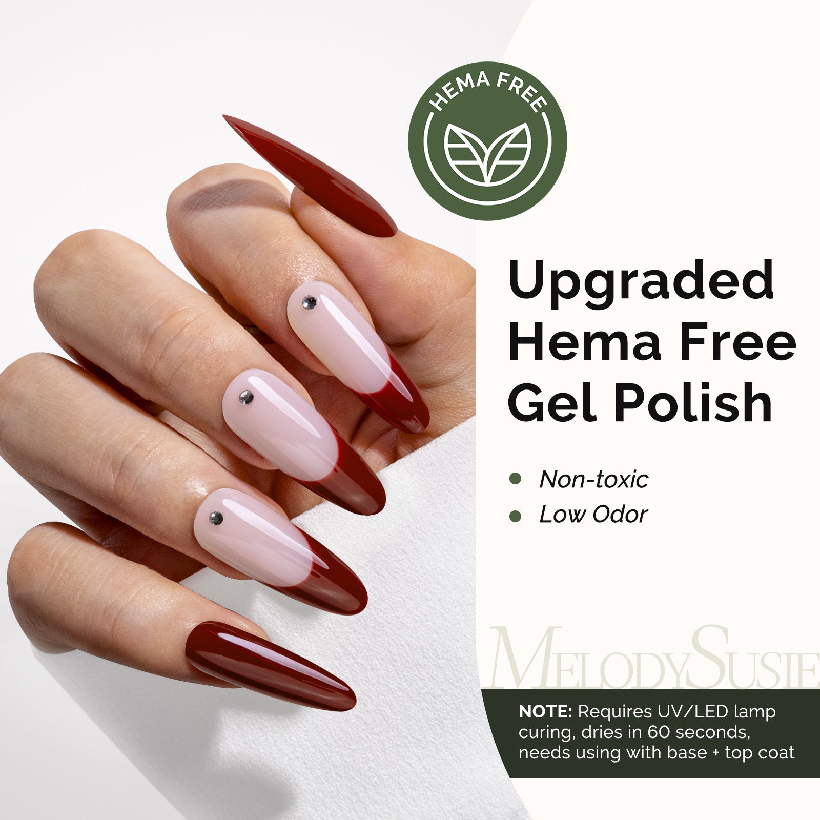 HEMA-Free Gel Nail Polish 0.5 fl oz/15ml - K1309 Thick Crimson Red - 图片2