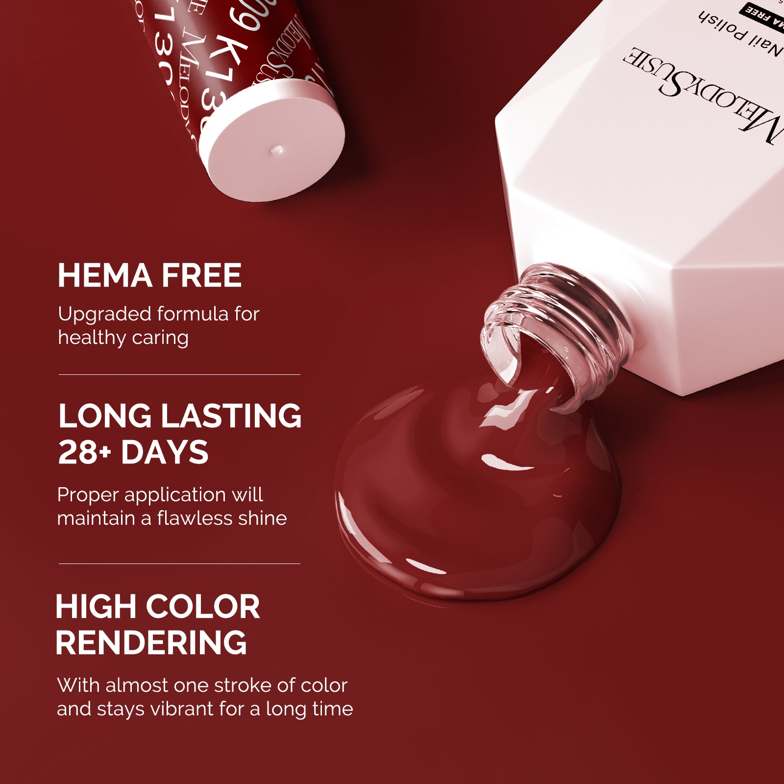 HEMA-Free Gel Nail Polish 0.5 fl oz/15ml - K1309 Thick Crimson Red - 图片3