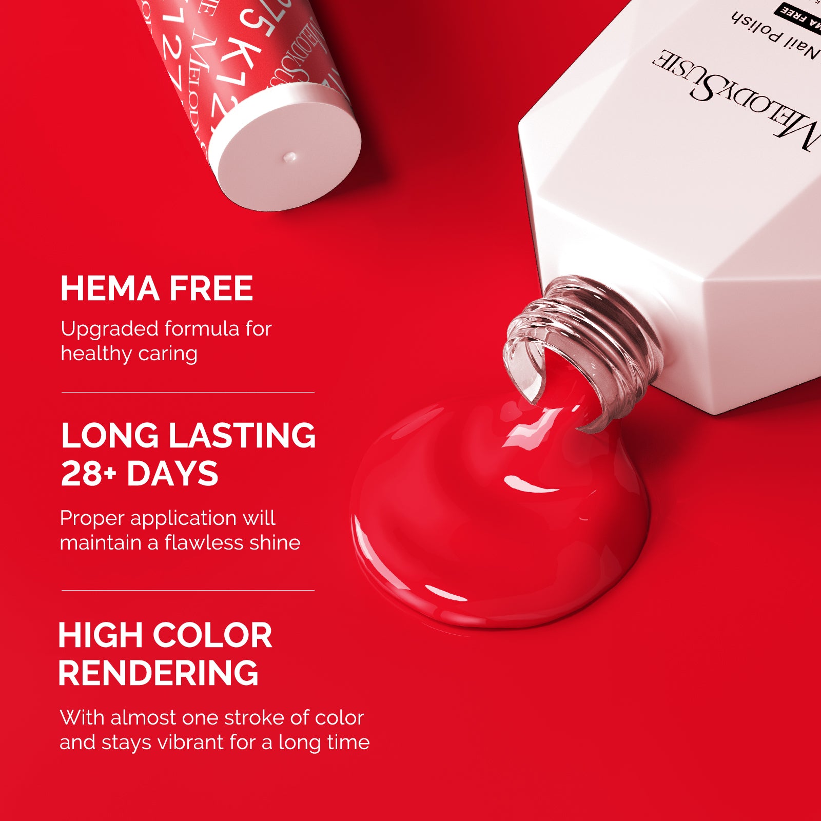 HEMA-Free Gel Nail Polish 0.5 fl oz/15ml - K1371 Thick Orange Red - 图片3