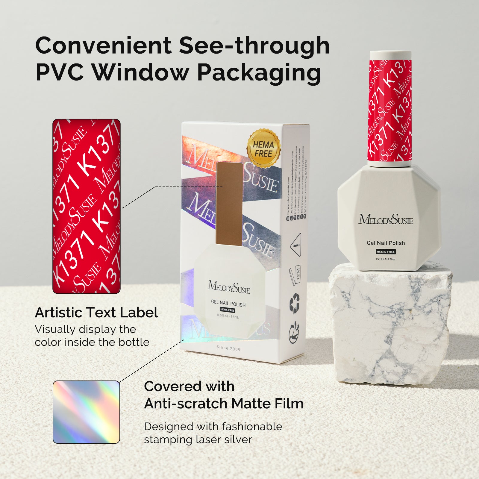 HEMA-Free Gel Nail Polish 0.5 fl oz/15ml - K1371 Thick Orange Red - 图片6