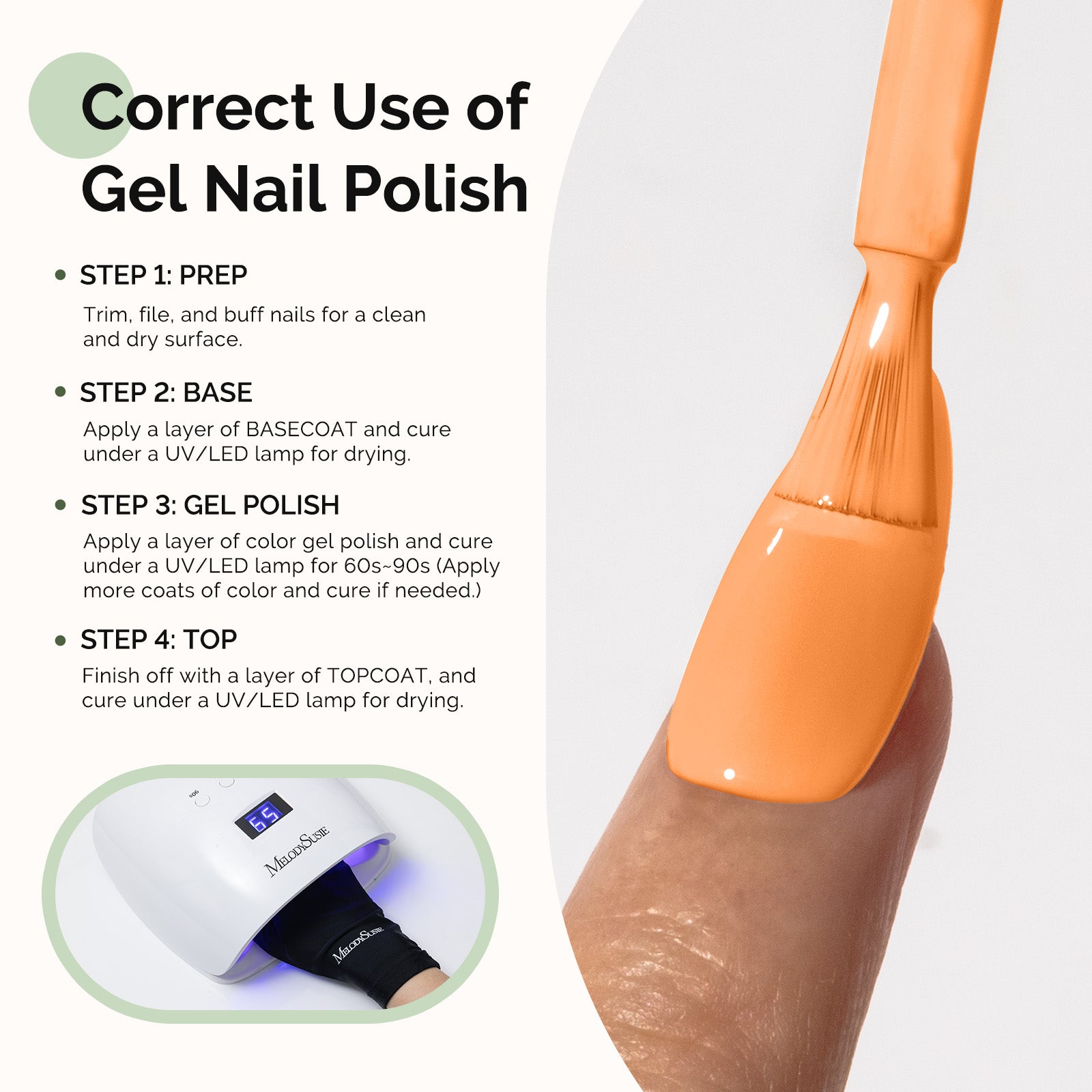 HEMA-Free Gel Nail Polish 0.5 fl oz/15ml - K1465 Thick Light Orange - 图片3