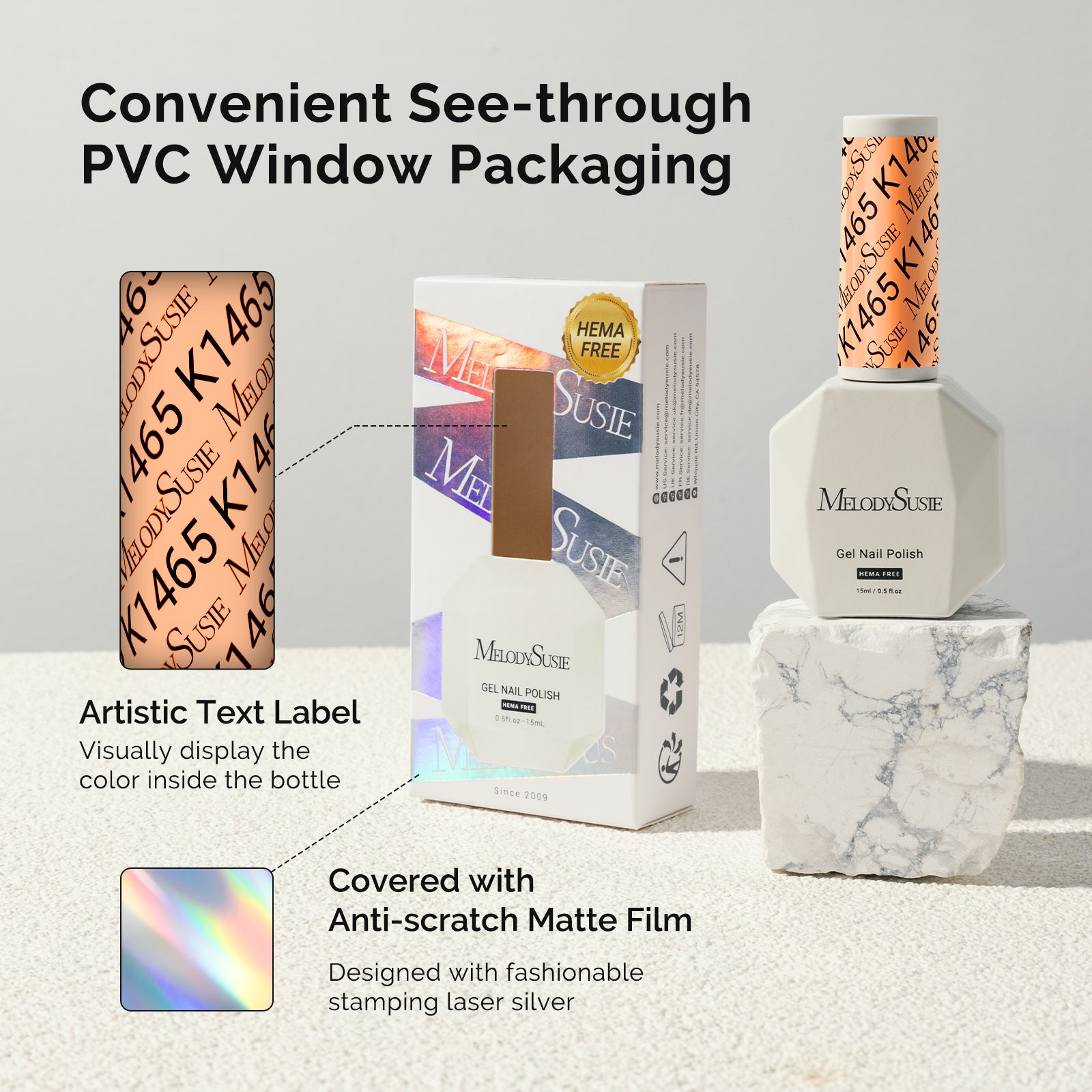 HEMA-Free Gel Nail Polish 0.5 fl oz/15ml - K1465 Thick Light Orange - 图片4