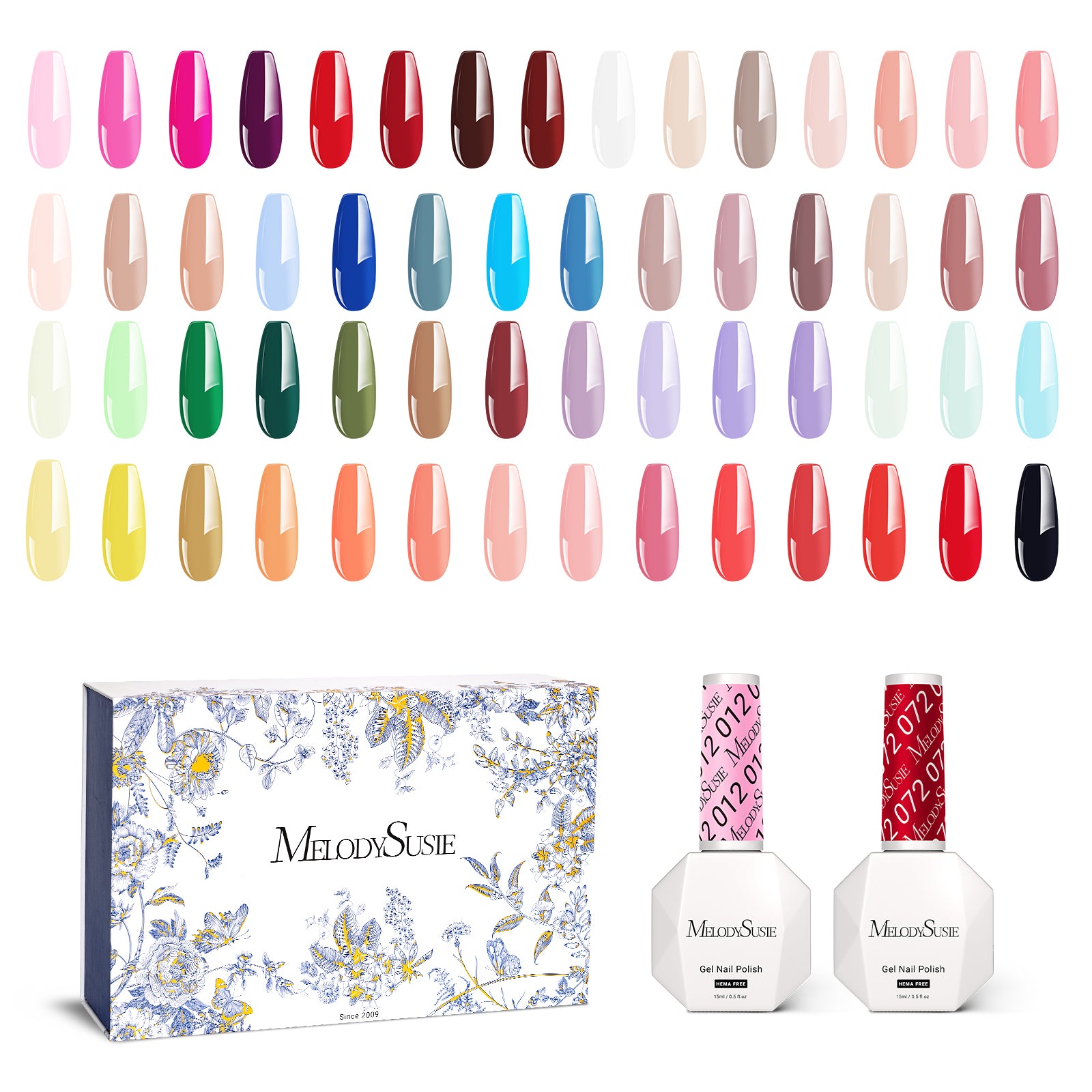 HEMA-Free Gel Nail Polish Set 0.5fl oz/15ml - 57 Colors
