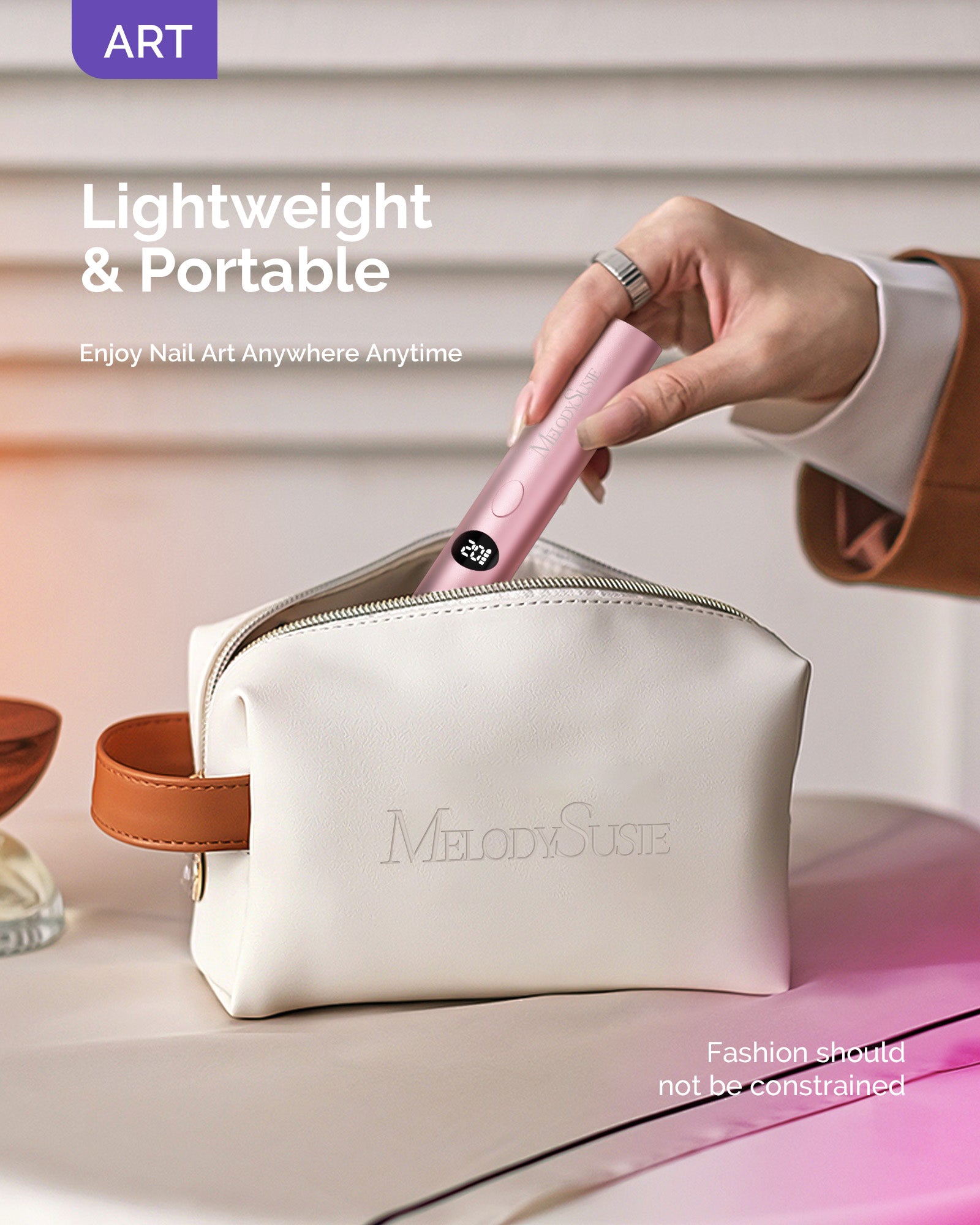High-Strength Aluminum Alloy Art01G Rechargeable LED/UV Nail Lamp - 图片3