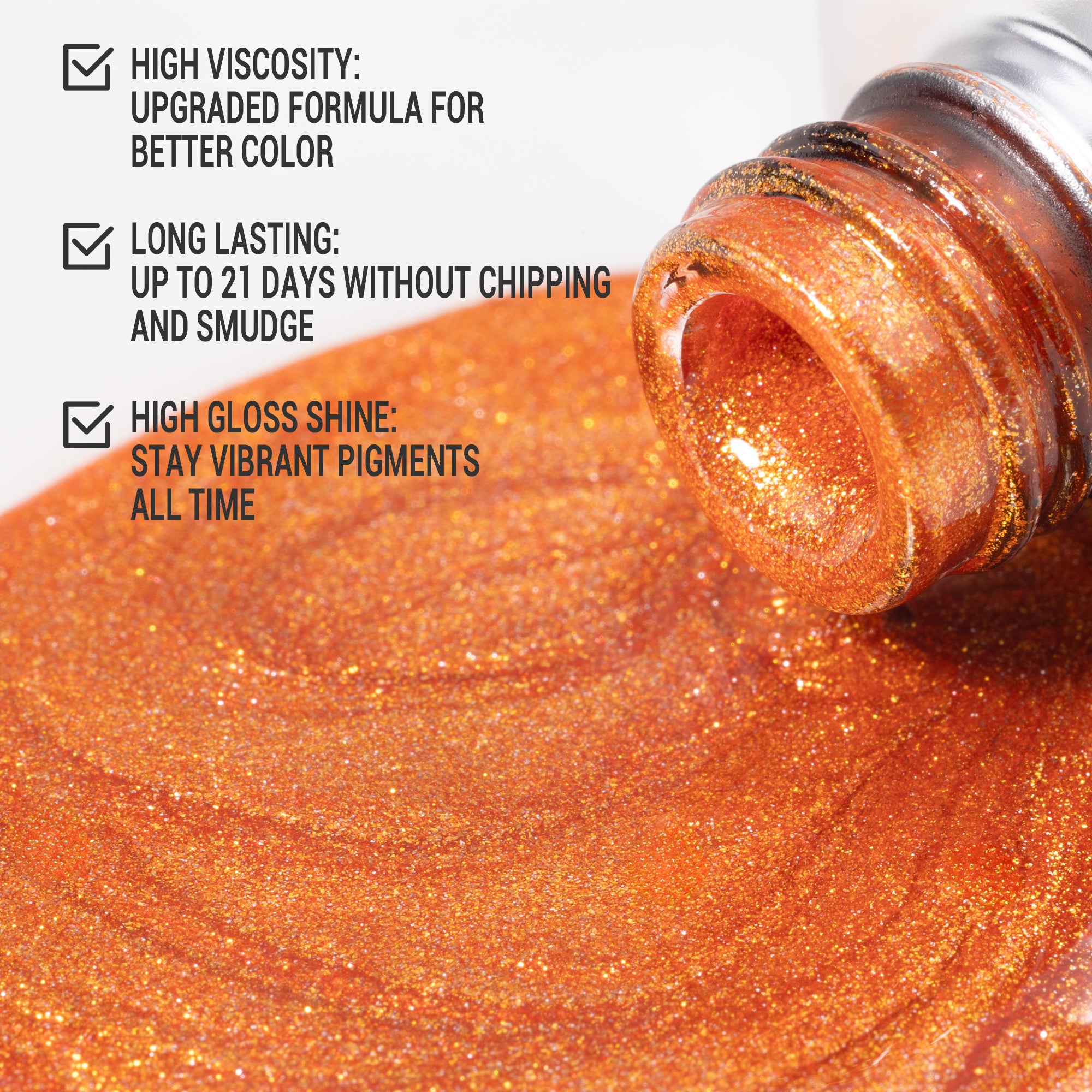 Z168 Hot Orange - TPO-Free Thick Gel Nail Polish(15ml) - 图片2