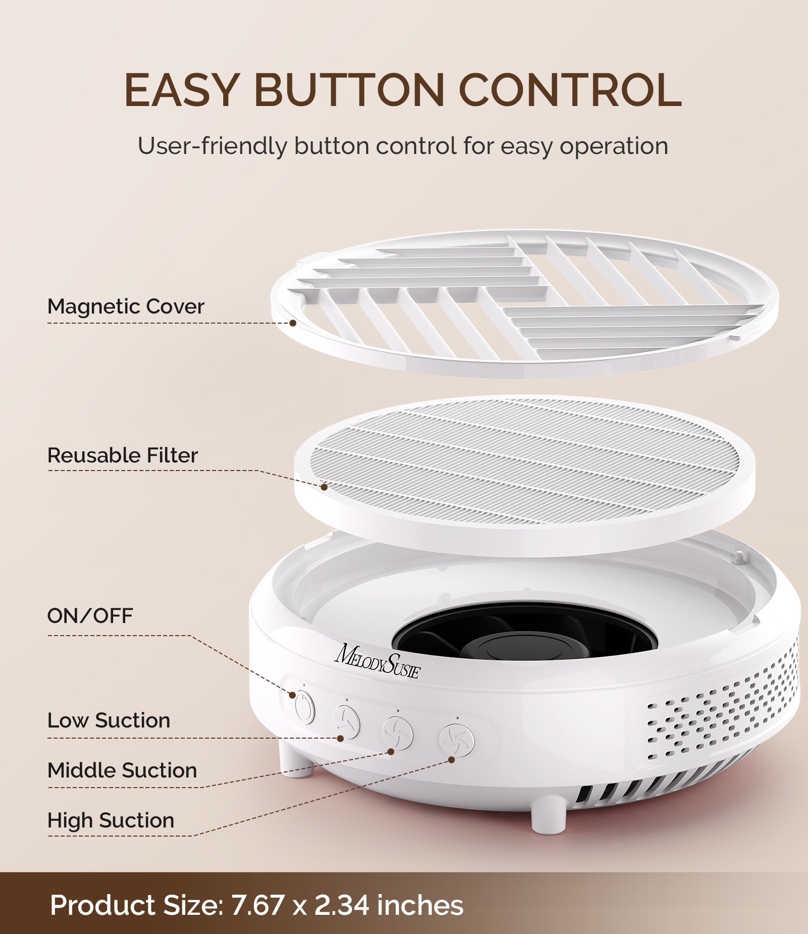 HPro Nail Dust Collector - White - 图片5