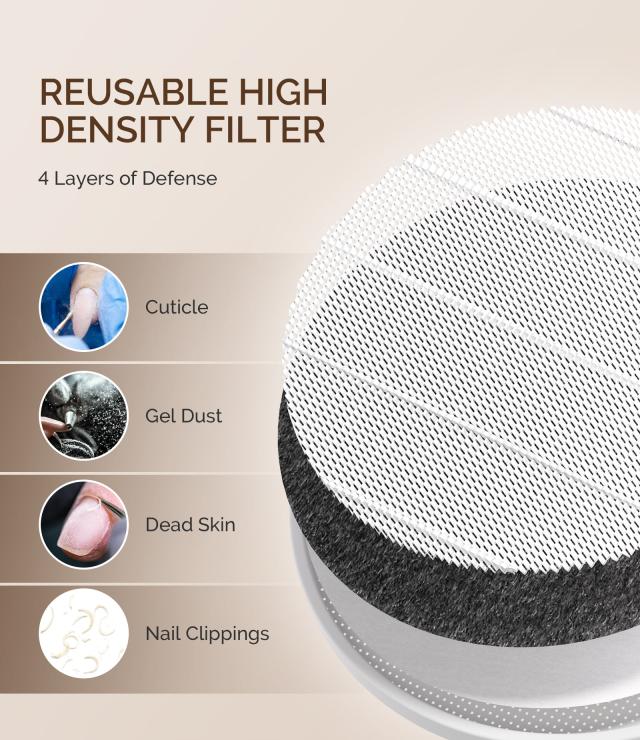 HPro Nail Dust Collector - White