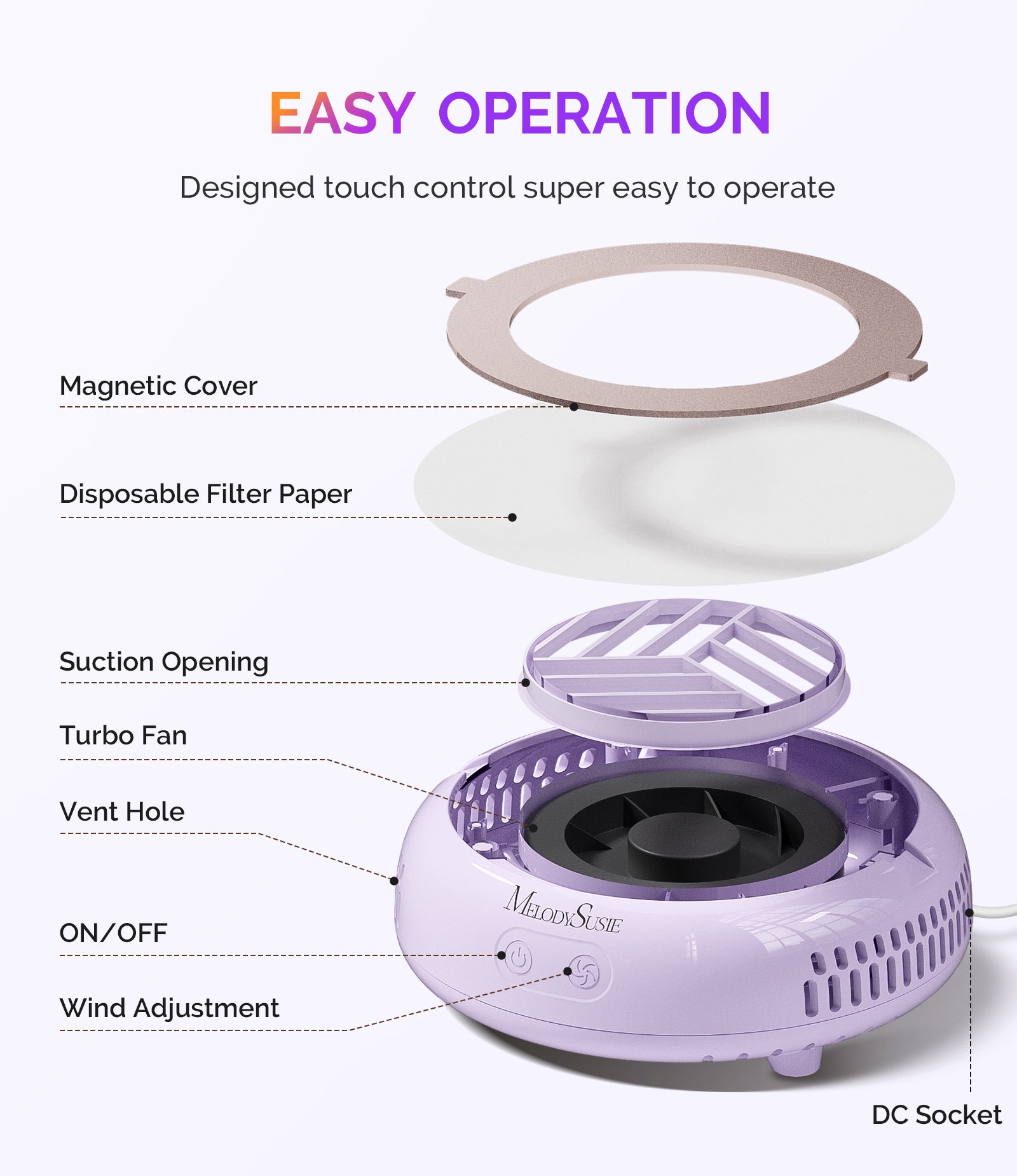 HProA Nail Dust Collector - Purple - 图片3