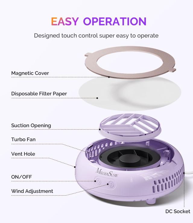 HProA Nail Dust Collector - Purple