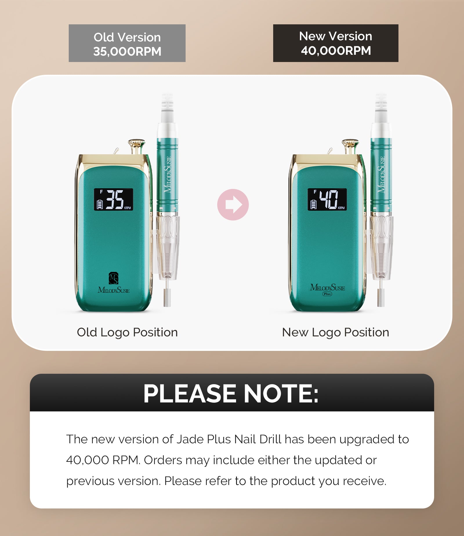 Jade Plus(MB450C) Clip-On Professional Vintage-Style Rechargeable Nail Drill 35,000RPM - 图片4