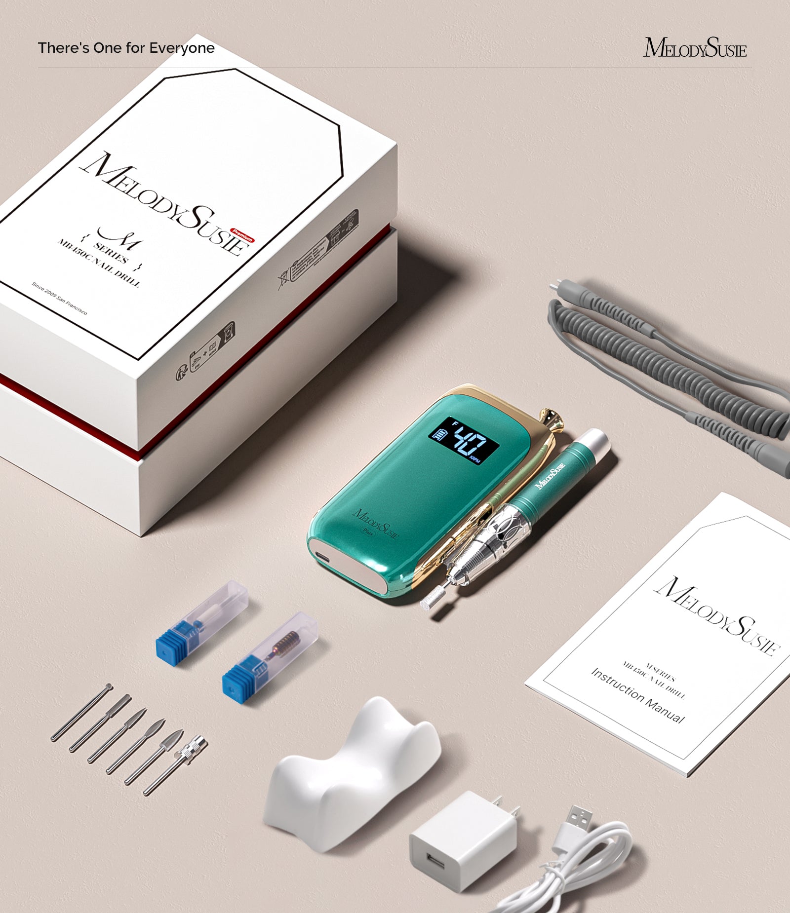 Jade Plus(MB450C) Clip-On Professional Vintage-Style Rechargeable Nail Drill 35,000RPM - 图片9