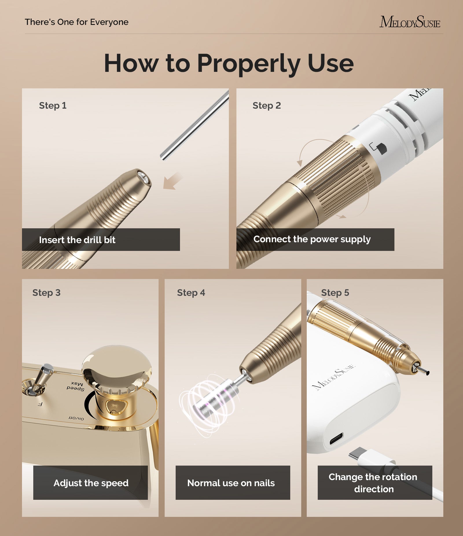 Jade(SC320C) Clip-On Vintage-Style Rechargeable Nail Drill 30,000RPM - 图片5