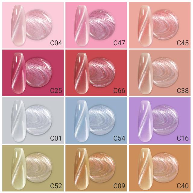 Jeweliver Cat Eye Gel Nail Polish - 12 Colors