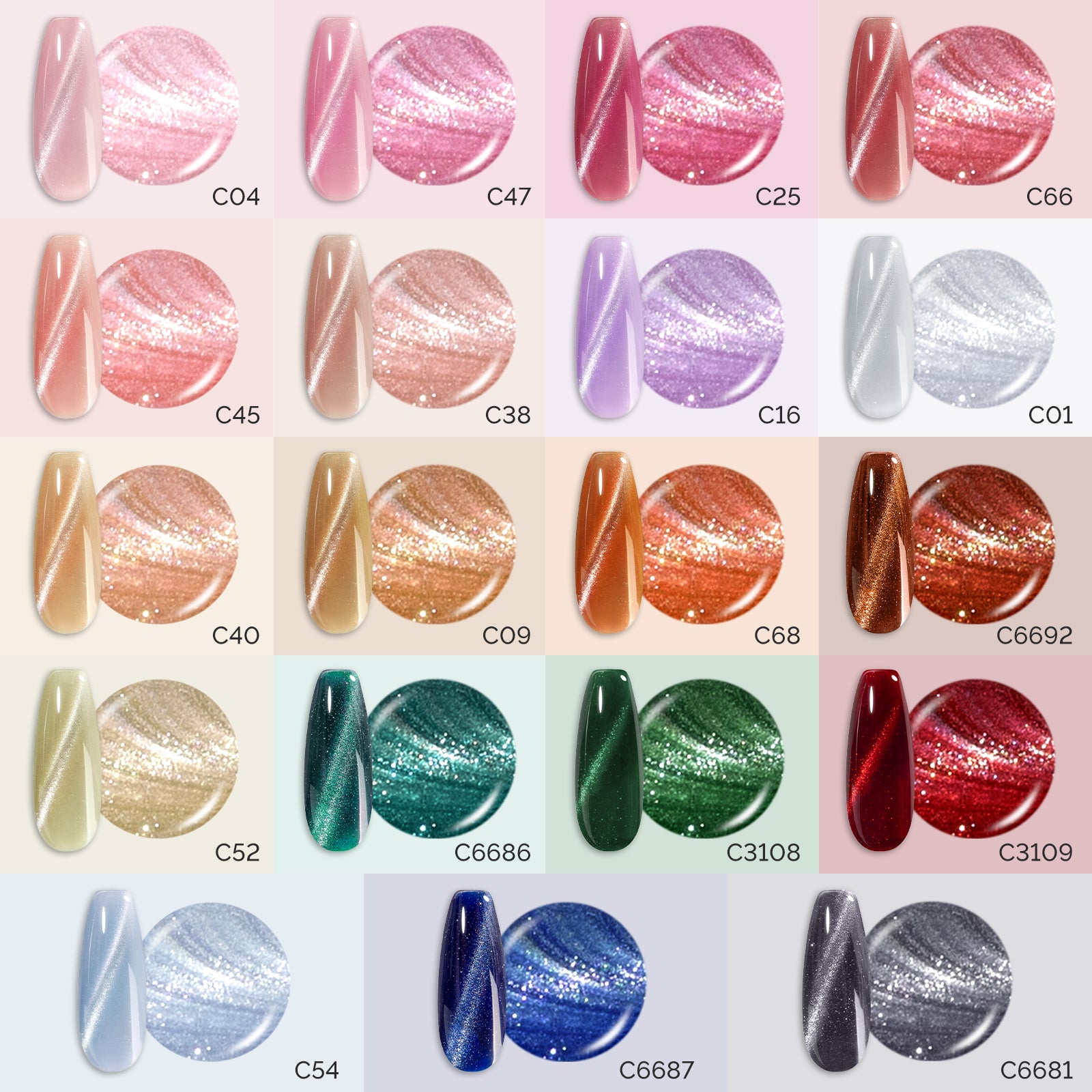 Jeweliver Cat Eye Gel Nail Polish - 19 Colors - 图片2