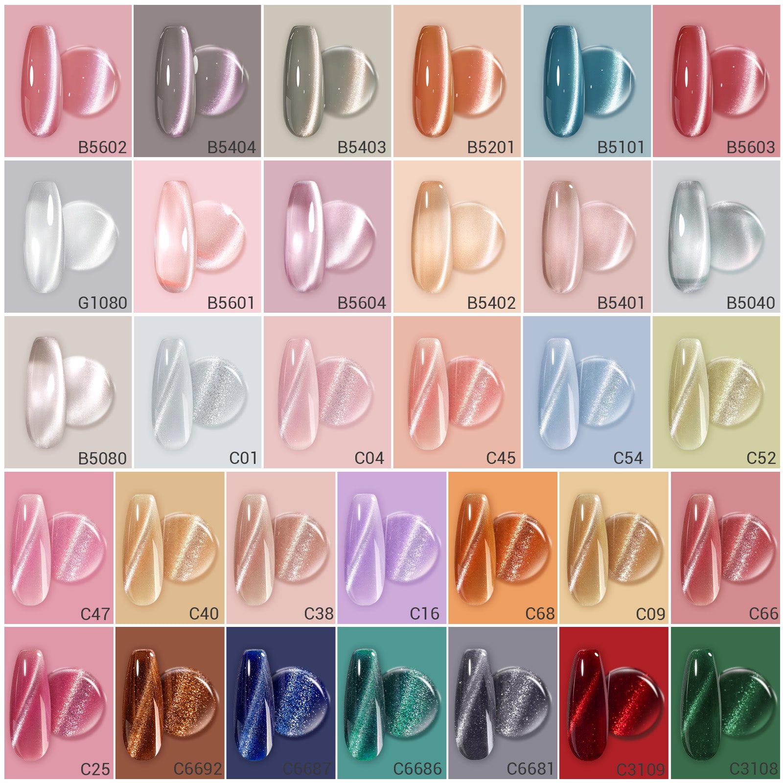 Jeweliver Cat Eye Gel Nail Polish - 32 Colors - 图片2