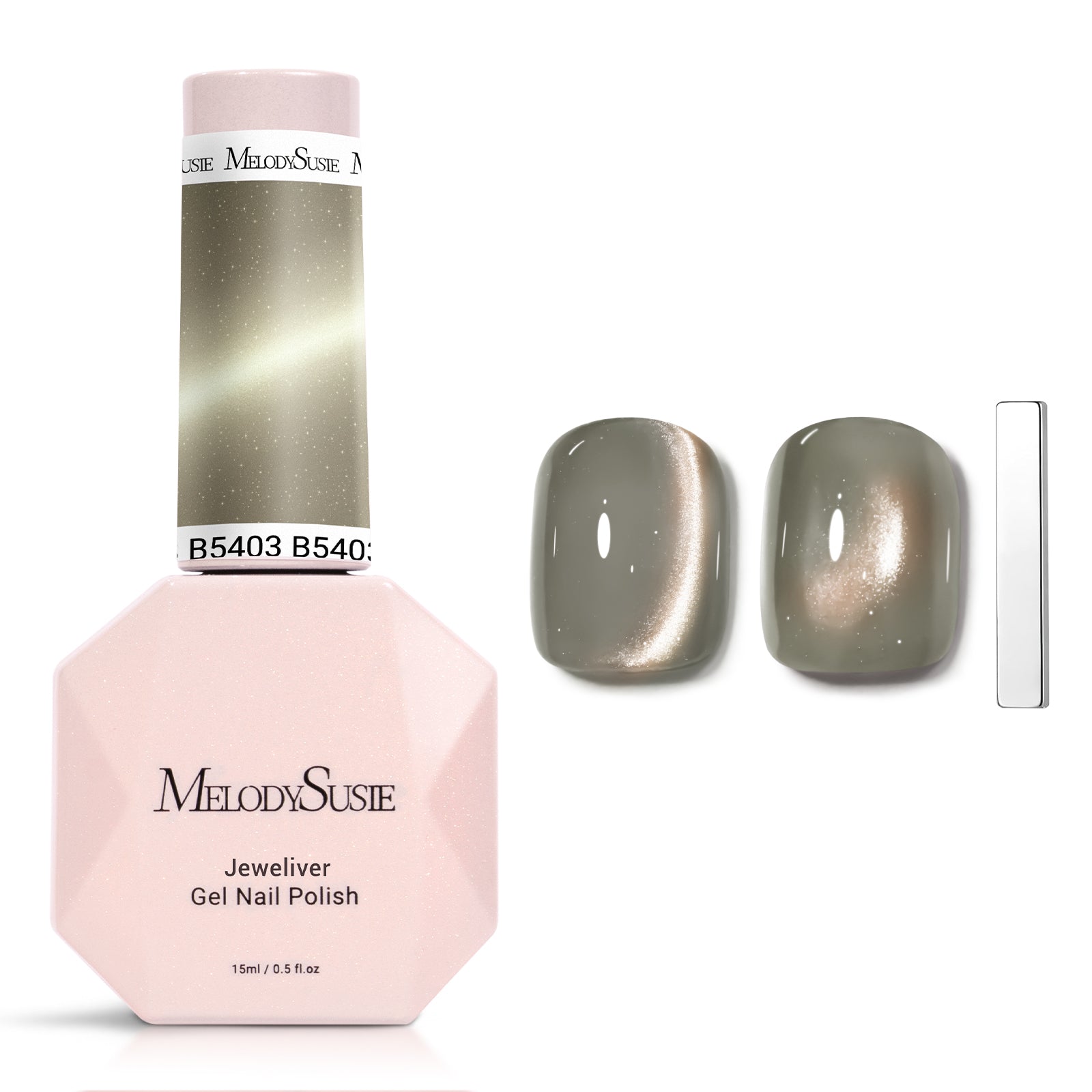 Jeweliver Cat Eye Gel Nail Polish 0.5 fl oz/15ml - Beige Nude B5403