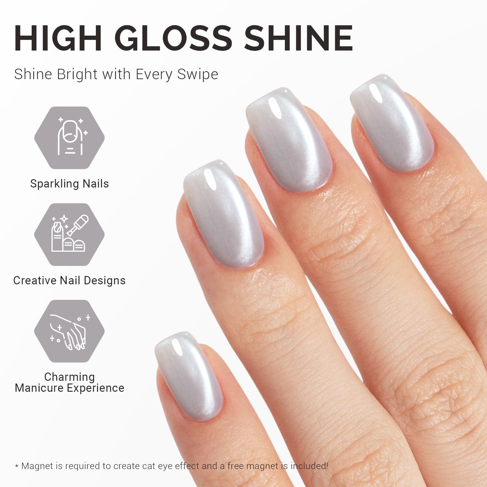 Jeweliver Cat Eye HEMA-Free & TPO-Free Gel Nail Polish 0.5 fl oz/15ml - Bright Fine G1080 - 图片4