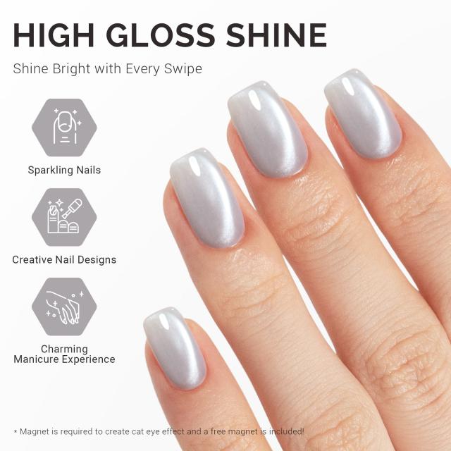 Jeweliver Cat Eye HEMA-Free & TPO-Free Gel Nail Polish 0.5 fl oz/15ml - Bright Fine G1080
