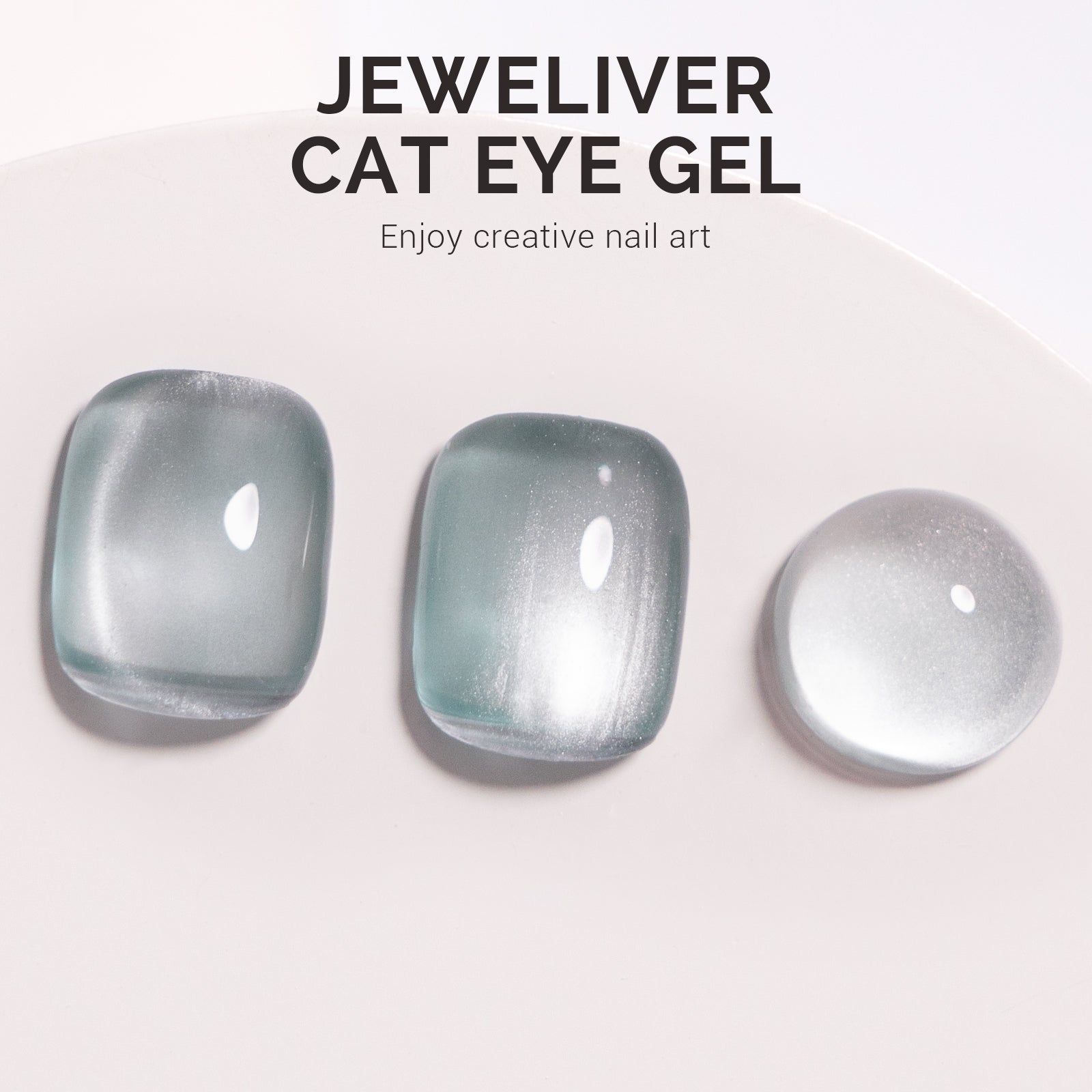 Jeweliver Cat Eye Gel Nail Polish 0.5 fl oz/15ml - Green Gray B5040 - 图片3