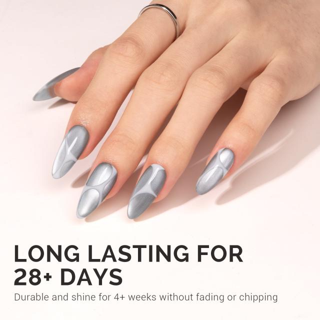 Jeweliver Cat Eye Gel Nail Polish 0.5 fl oz/15ml - Green Gray B5040