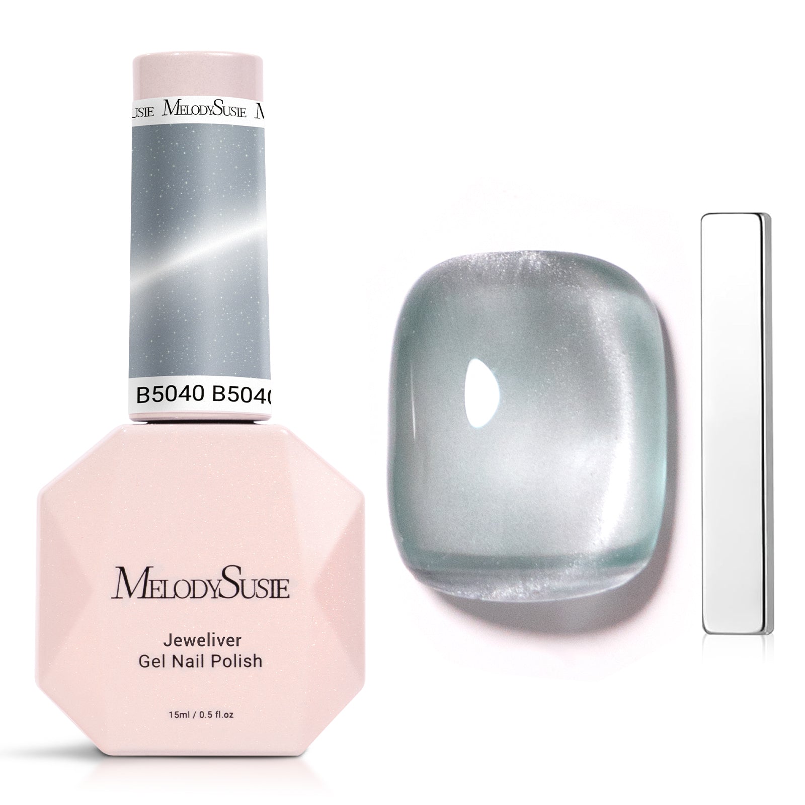 Jeweliver Cat Eye Gel Nail Polish 0.5 fl oz/15ml - Green Gray B5040