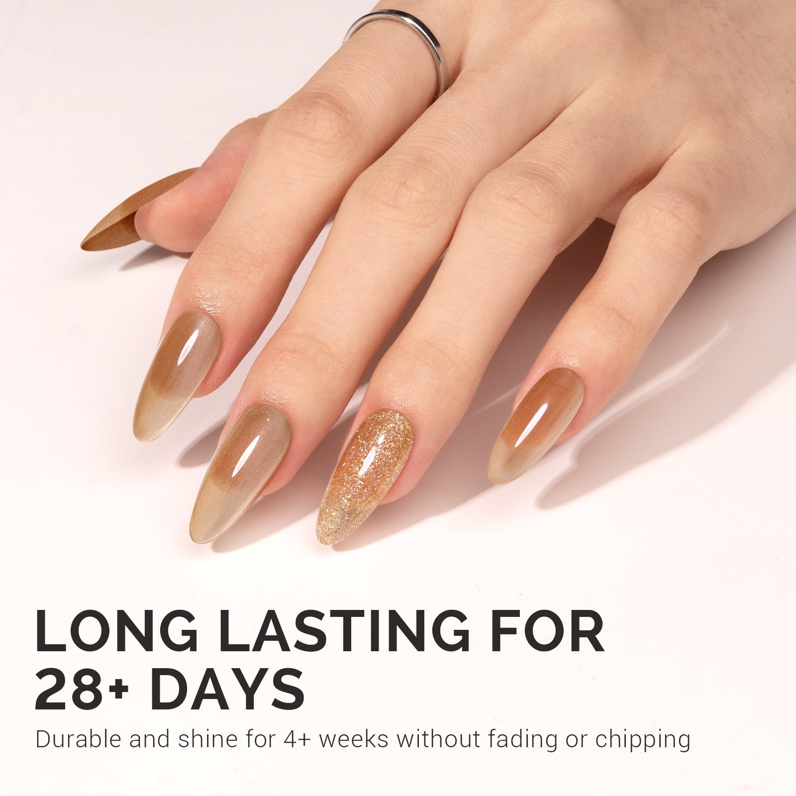 Jeweliver Cat Eye Gel Nail Polish 0.5 fl oz/15ml - Light Blonde B5402 - 图片5