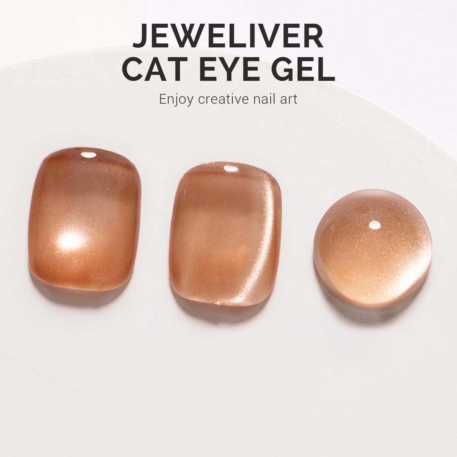 Jeweliver Cat Eye Gel Nail Polish 0.5 fl oz/15ml - Light Gold B5201 - 图片3